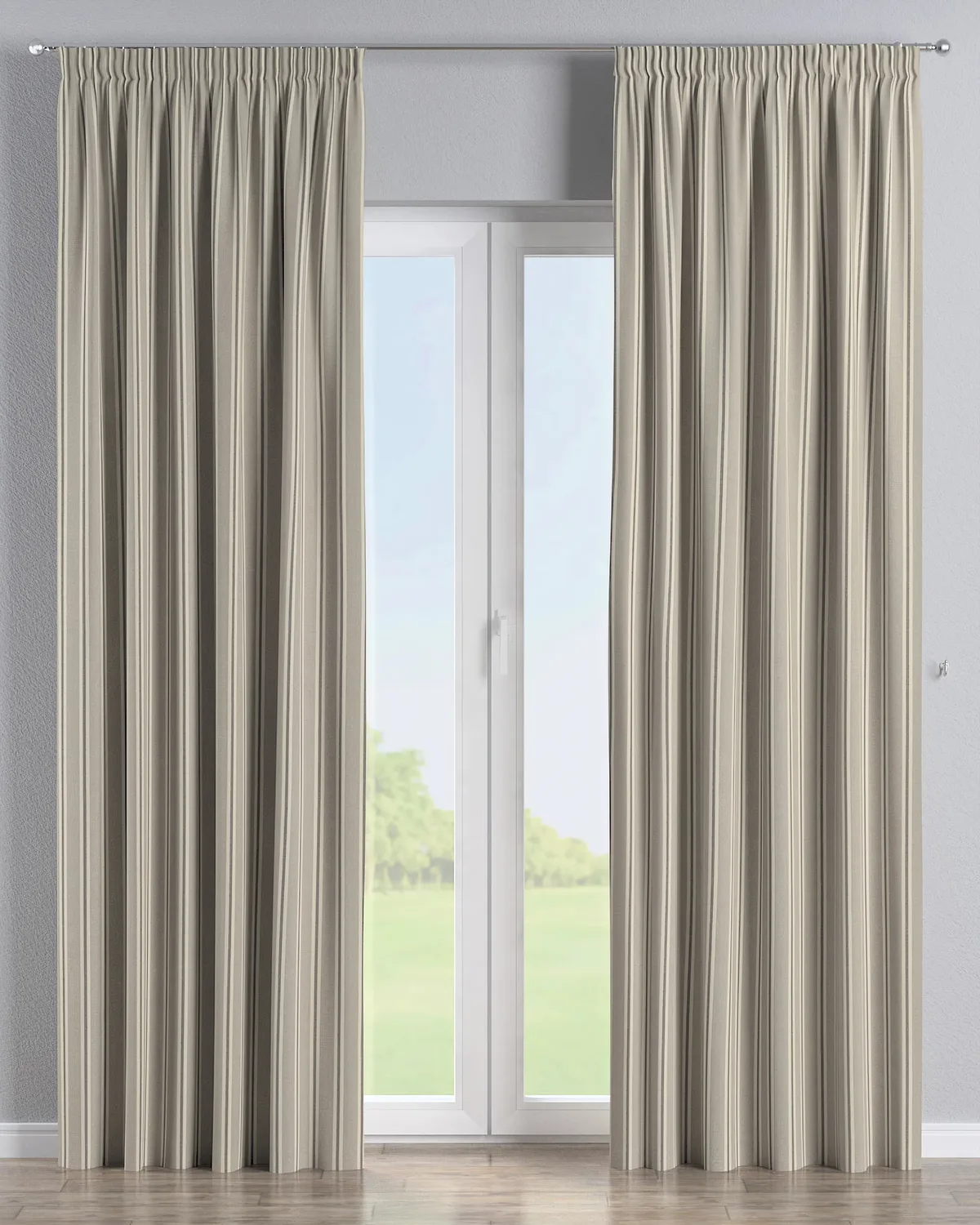 Vorhang mit Kräuselband Farbe beige Stoff strukturiert, gemustert de Dekoria – photo du produit