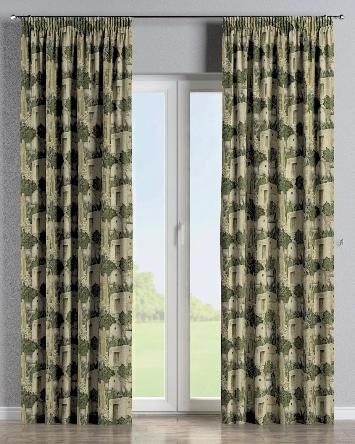 Vorhang mit Kräuselband Farbe beige Stoff strukturiert, gemustert de Dekoria – photo du produit
