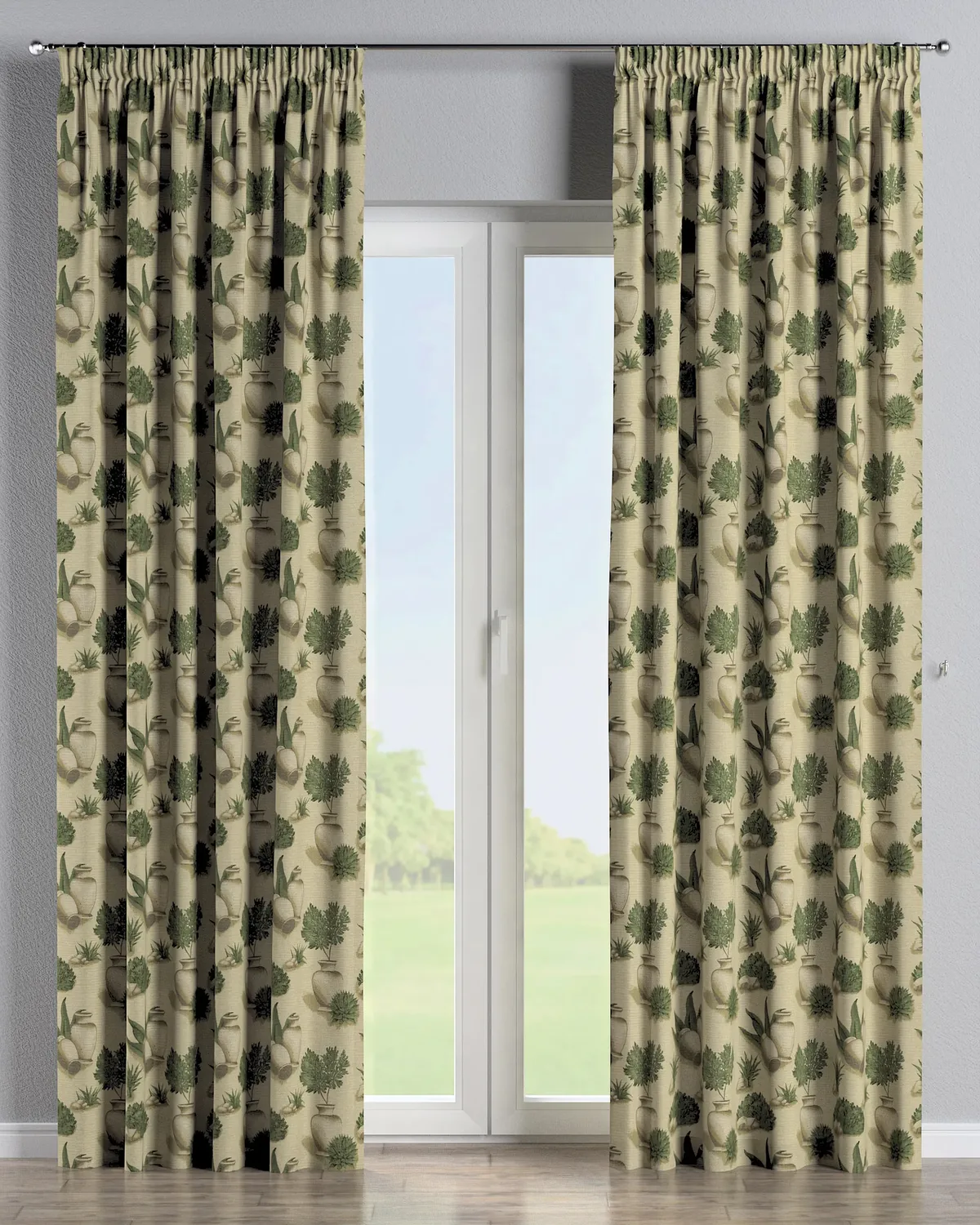 Vorhang mit Kräuselband Farbe beige Stoff strukturiert, gemustert de Dekoria – photo du produit