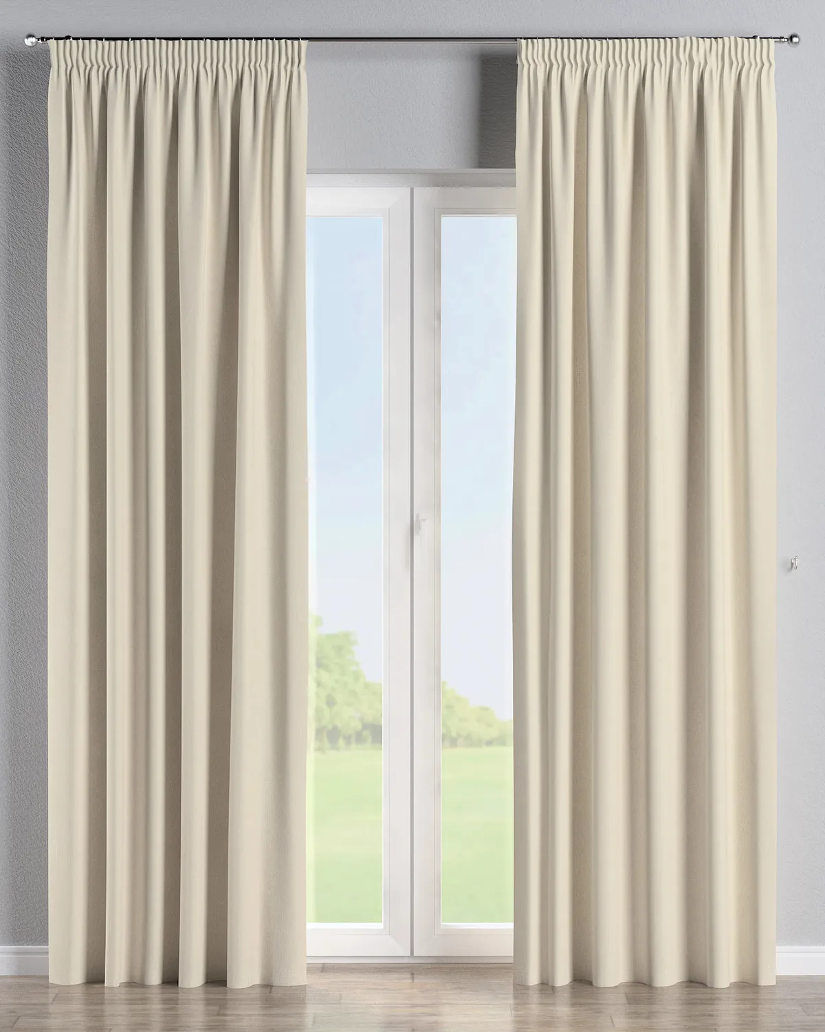Vorhang mit Kräuselband Farbe beige Stoff verdunkelnd de Dekoria – photo du produit