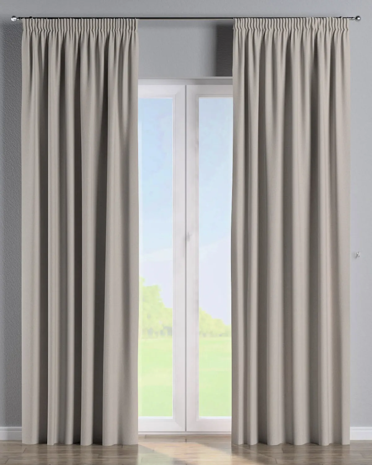 Vorhang mit Kräuselband Farbe beige Stoff verdunkelnd de Dekoria – photo du produit