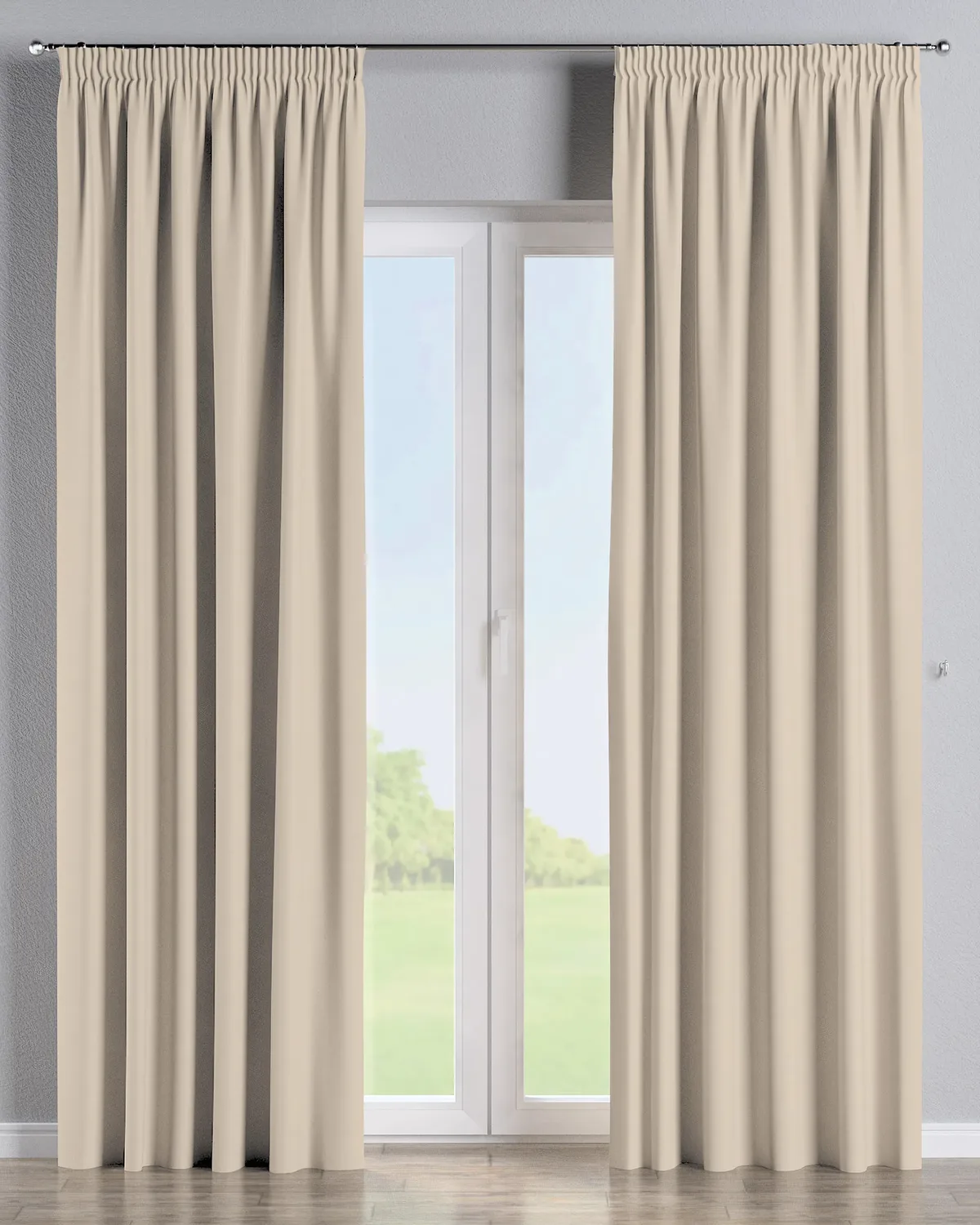 Vorhang mit Kräuselband Farbe beige Stoff verdunkelnd de Dekoria – photo du produit