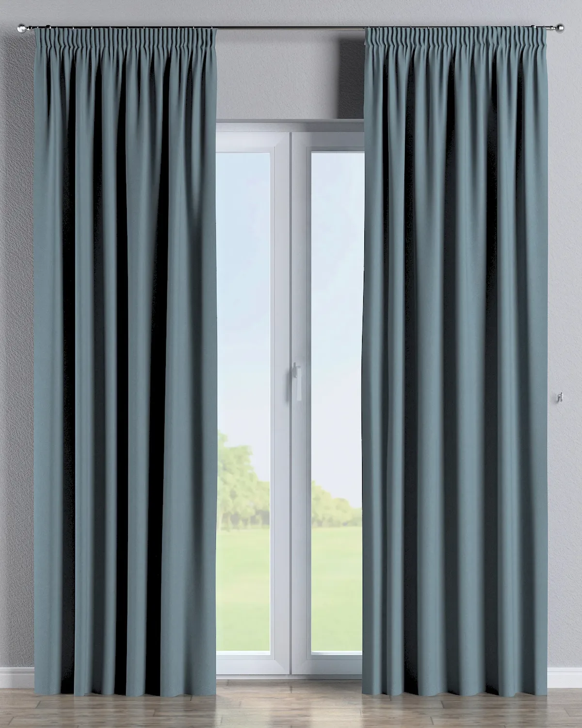Vorhang mit Kräuselband Farbe blau Stoff strukturiert, verdunkelnd de Dekoria – photo du produit
