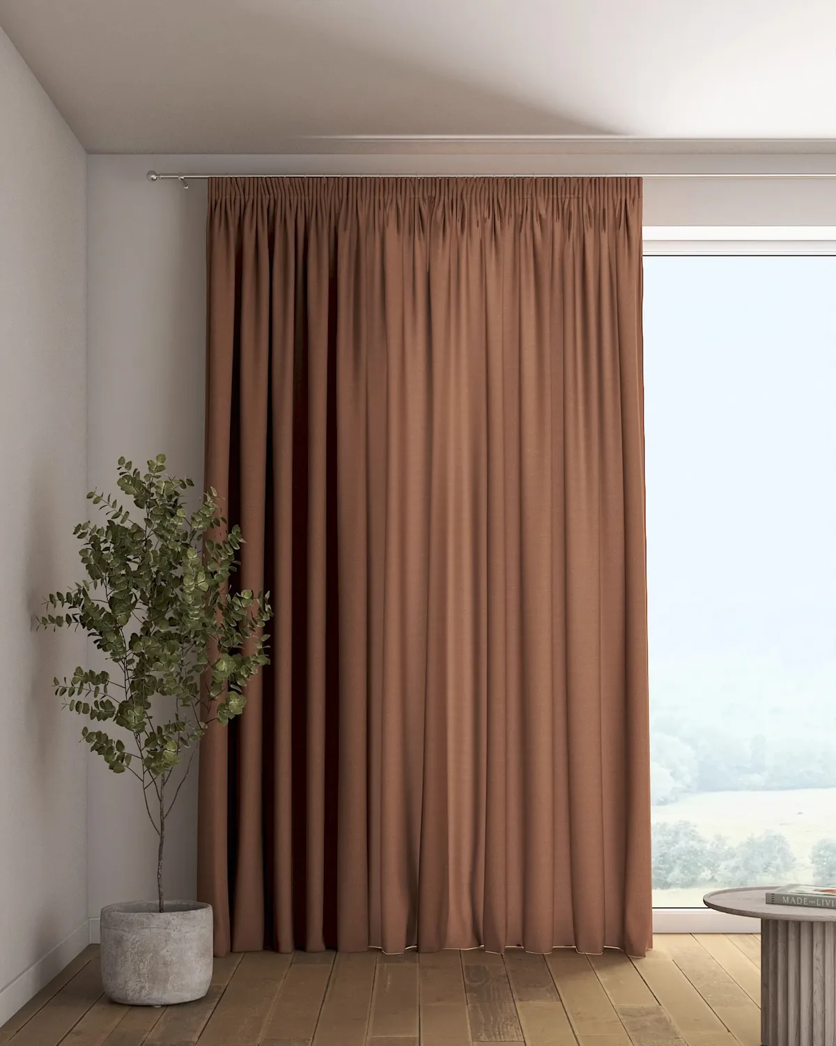 Vorhang mit Kräuselband Farbe braun de Dekoria – photo du produit