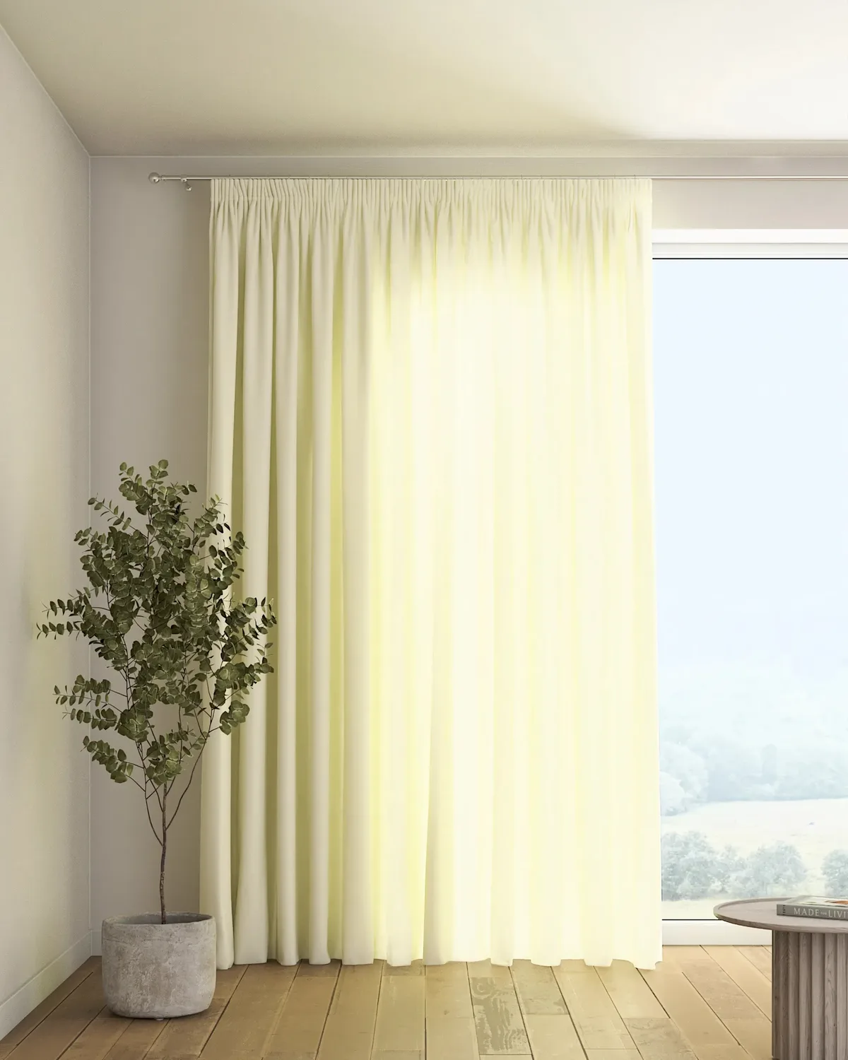 Vorhang mit Kräuselband Farbe creme Stoff halbtransparent, strukturiert de Dekoria – photo du produit