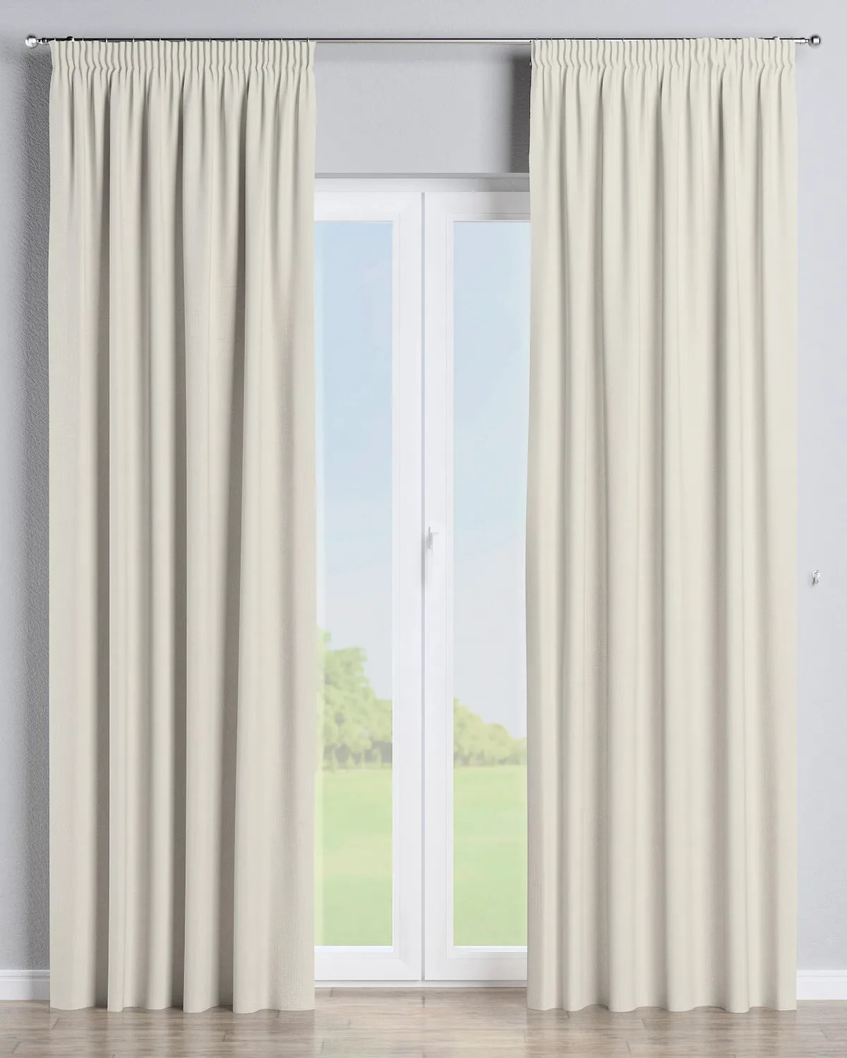 Vorhang mit Kräuselband Farbe creme Stoff outdoor, strukturiert de Dekoria – photo du produit