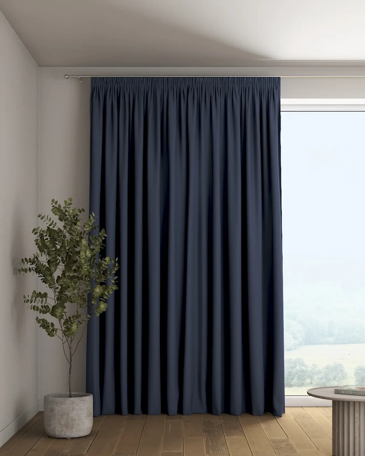 Vorhang mit Kräuselband Farbe dunkelblau Stoff verdunkelnd de Dekoria – photo du produit