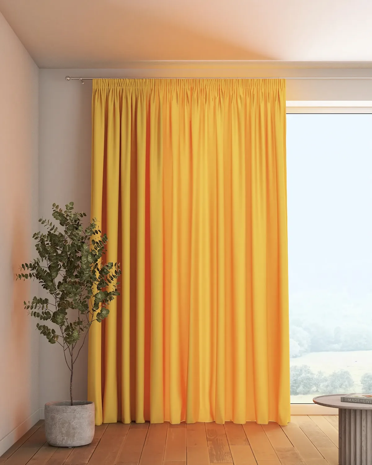 Vorhang mit Kräuselband Farbe gelb de Dekoria – photo du produit
