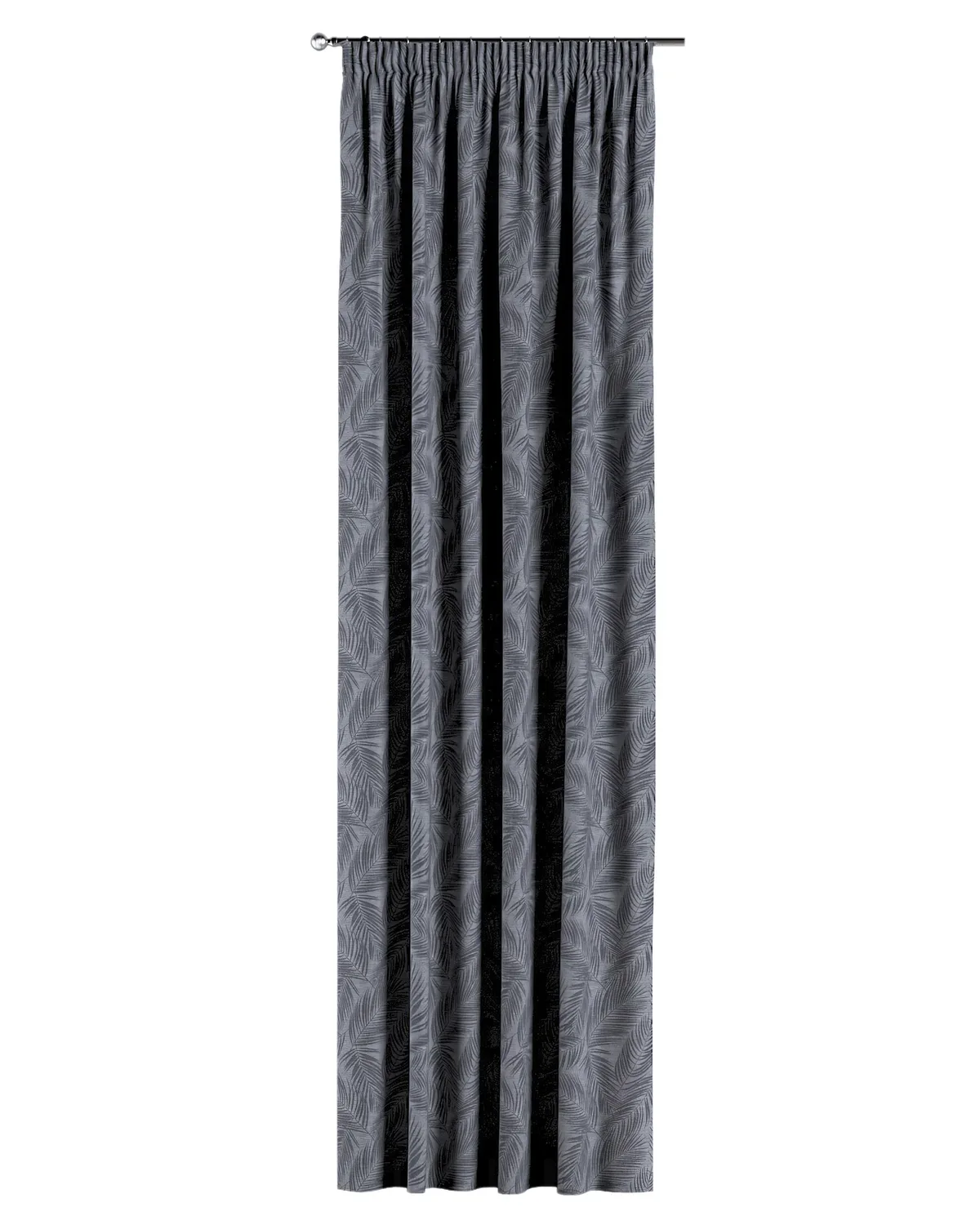 Vorhang mit Kräuselband Farbe grau Stoff glänzend, gemustert de Dekoria – photo du produit