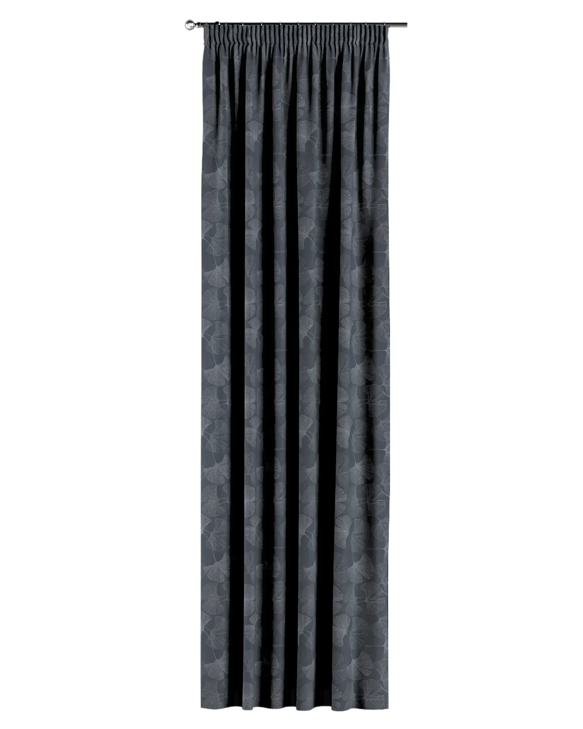 Vorhang mit Kräuselband Farbe grau Stoff glänzend, gemustert de Dekoria – photo du produit