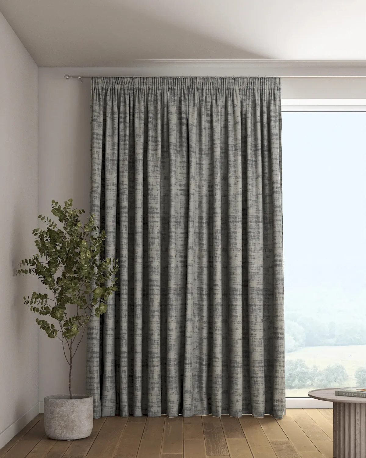 Vorhang mit Kräuselband Farbe grau Stoff glänzend, samt de Dekoria – photo du produit