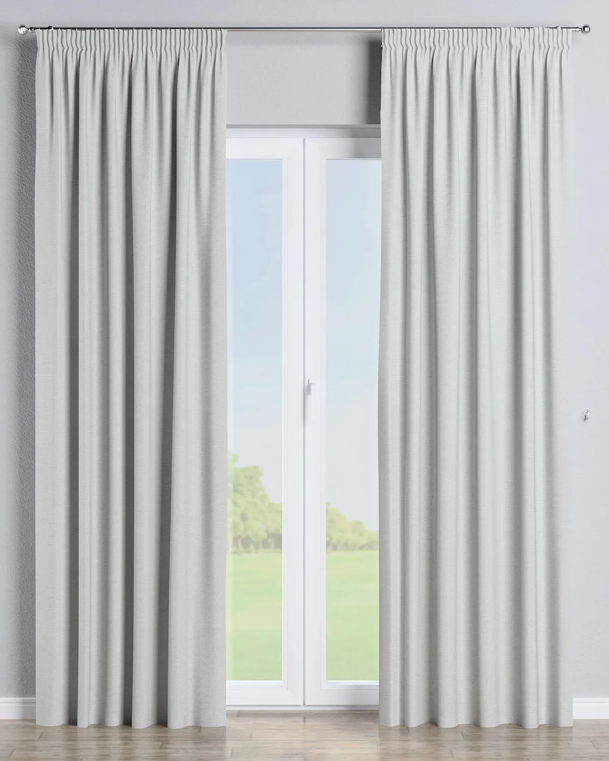 Vorhang mit Kräuselband Farbe grau Stoff outdoor, strukturiert de Dekoria – photo du produit