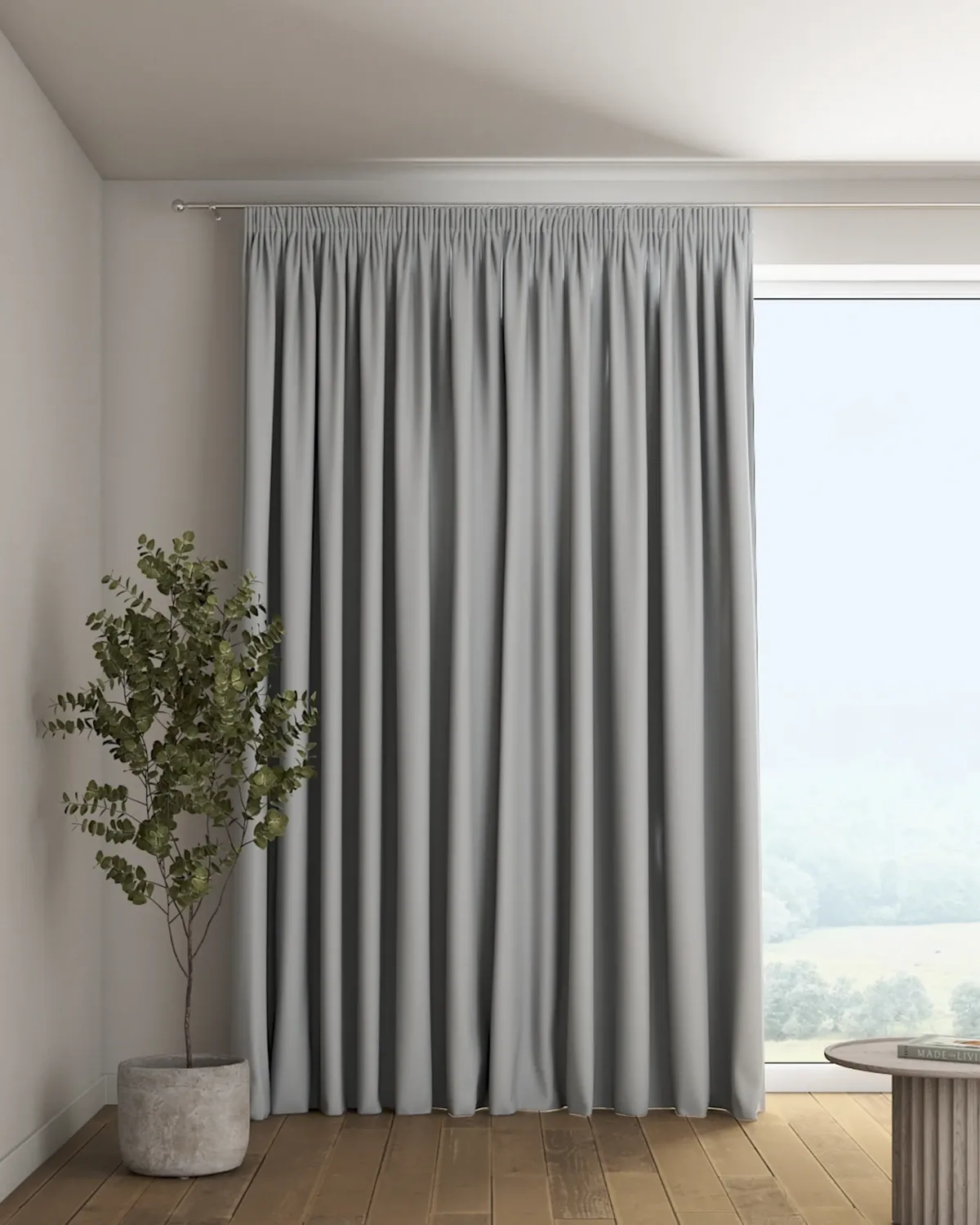 Vorhang mit Kräuselband Farbe grau Stoff verdunkelnd de Dekoria – photo du produit