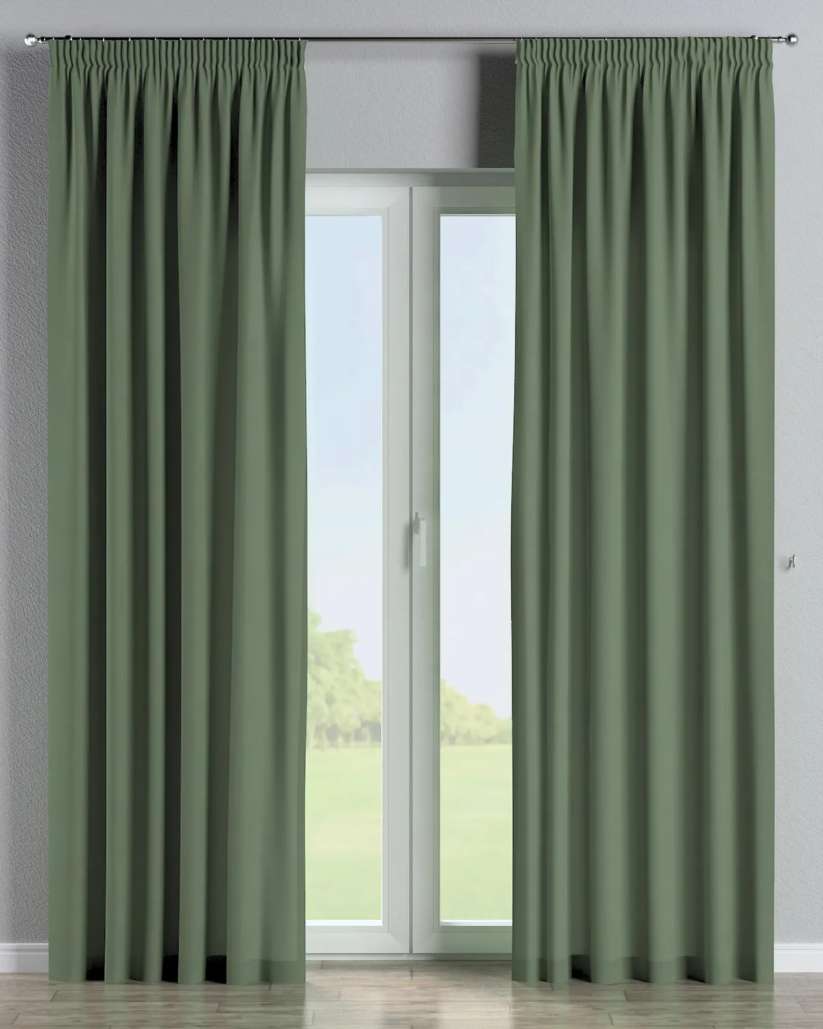 Vorhang mit Kräuselband Farbe grün de Dekoria – photo du produit