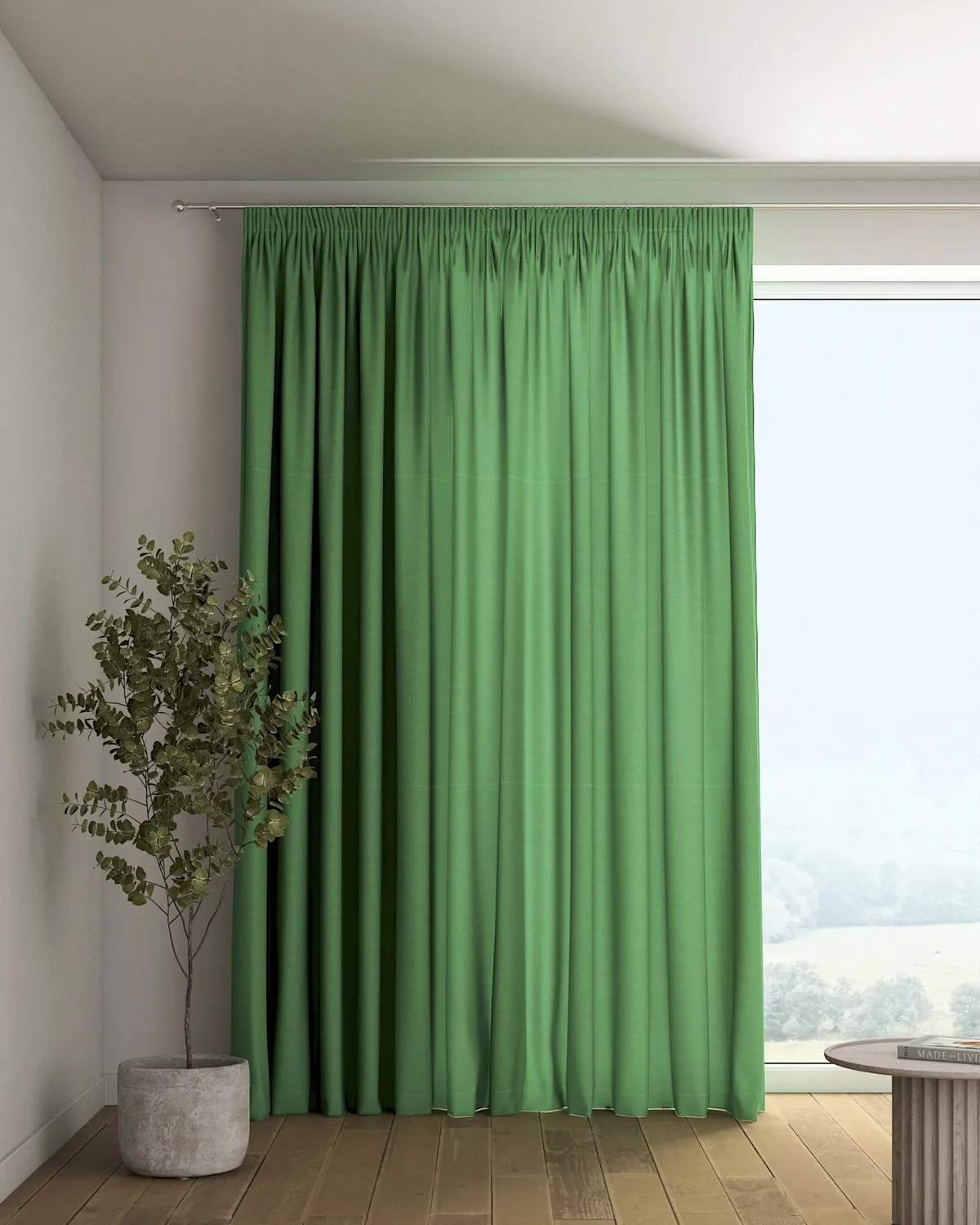 Vorhang mit Kräuselband Farbe grün de Dekoria – photo du produit