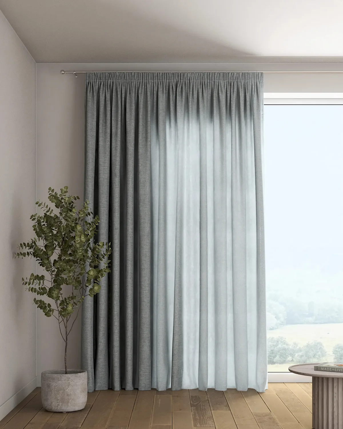 Vorhang mit Kräuselband Farbe grün Stoff halbtransparent, strukturiert de Dekoria – photo du produit