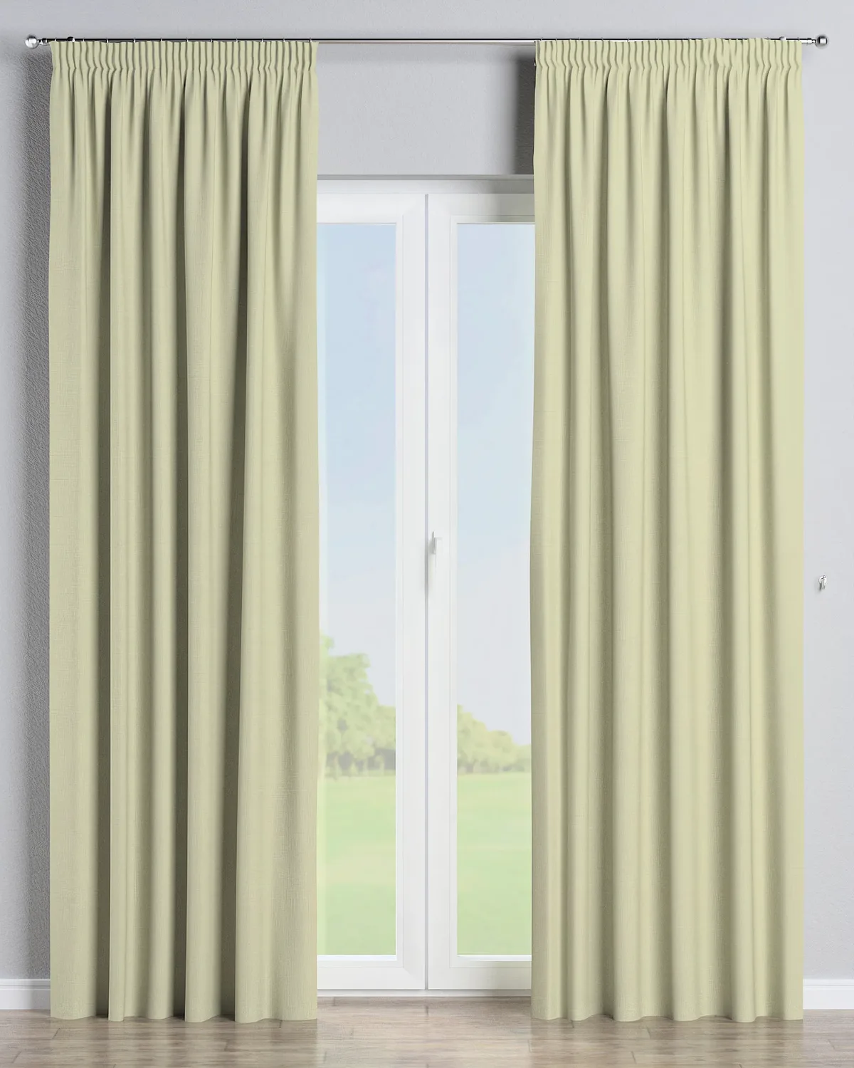 Vorhang mit Kräuselband Farbe grün Stoff outdoor, strukturiert de Dekoria – photo du produit