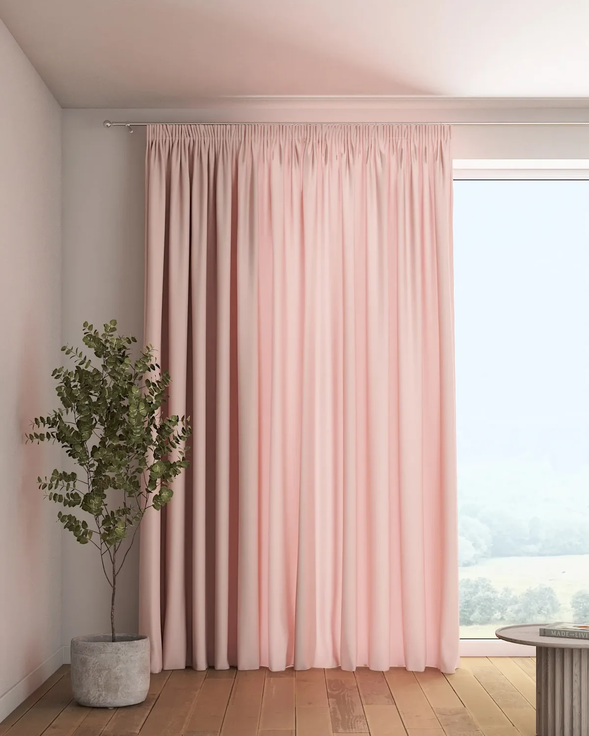 Vorhang mit Kräuselband Farbe rosa de Dekoria – photo du produit