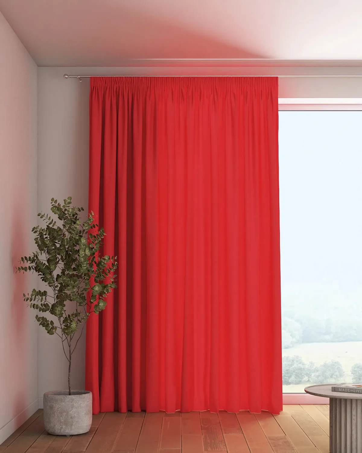 Vorhang mit Kräuselband Farbe rot de Dekoria – photo du produit