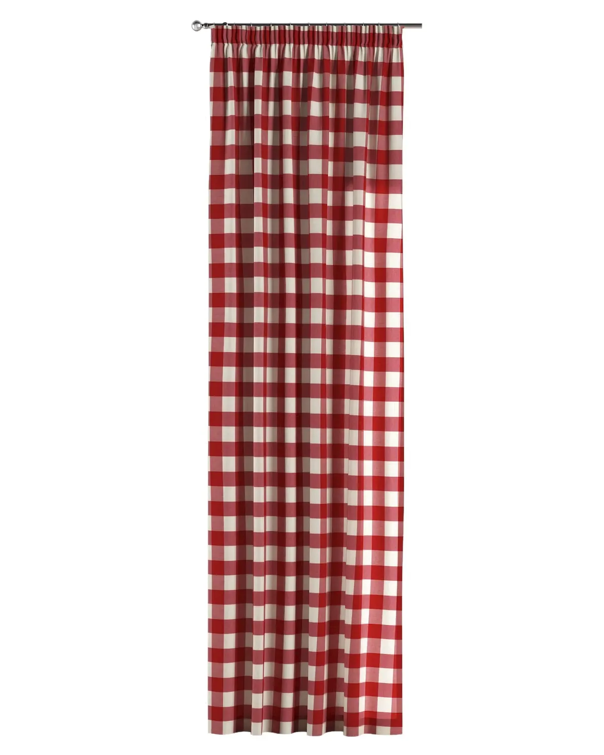 Vorhang mit Kräuselband Farbe rot Stoff gemustert de Dekoria – photo du produit