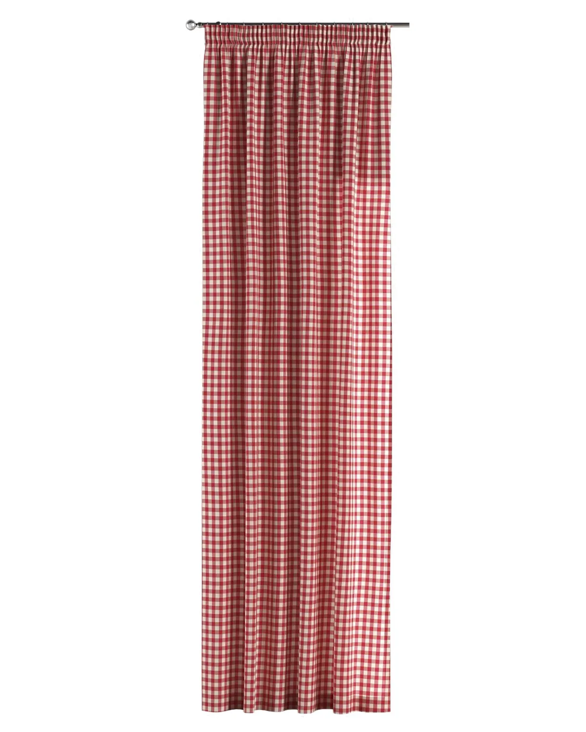 Vorhang mit Kräuselband Farbe rot Stoff gemustert van Dekoria – productfoto