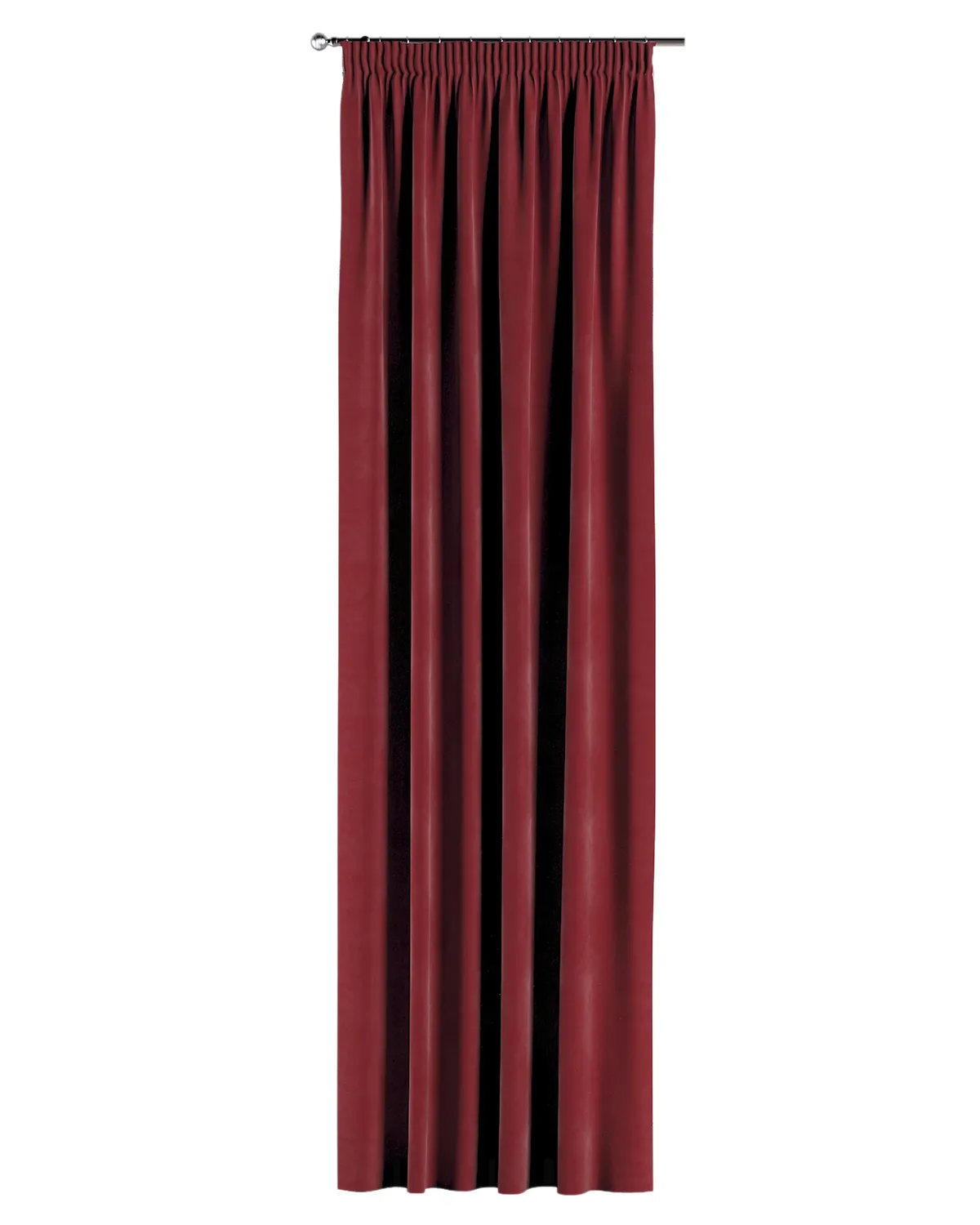 Vorhang mit Kräuselband Farbe rot Stoff glänzend, samt de Dekoria – photo du produit