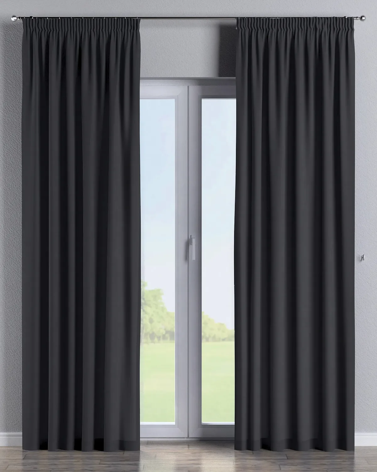 Vorhang mit Kräuselband Farbe schwarz de Dekoria – photo du produit