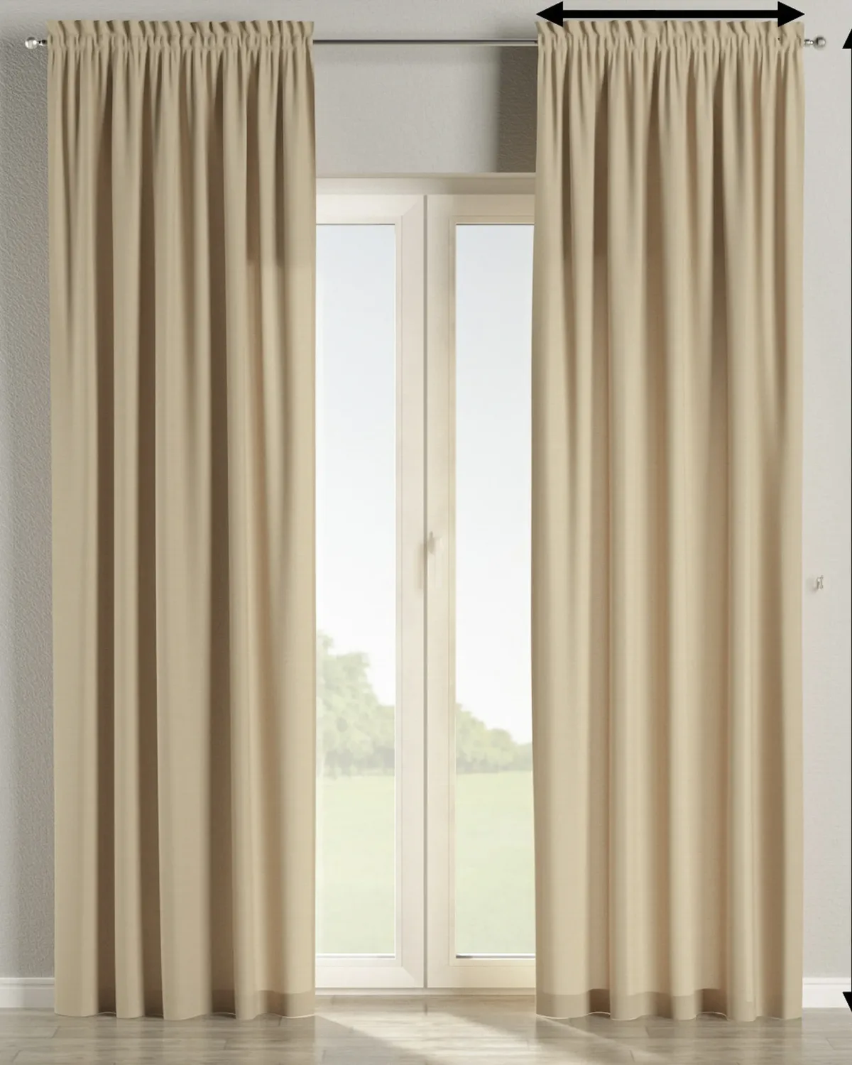 Vorhang mit Tunnel und Köpfchen Farbe beige de Dekoria – photo du produit