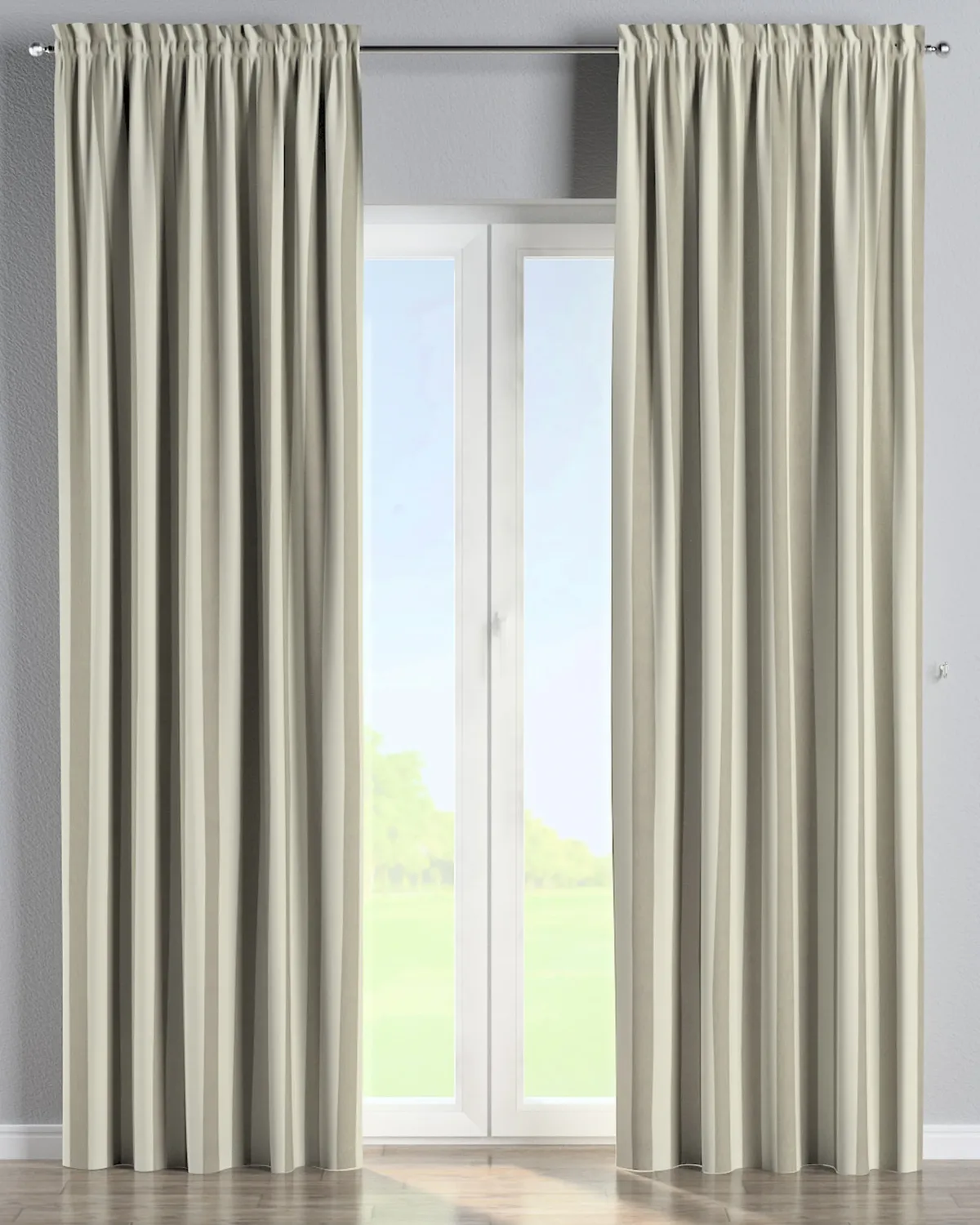 Vorhang mit Tunnel und Köpfchen Farbe beige Stoff gemustert de Dekoria – photo du produit