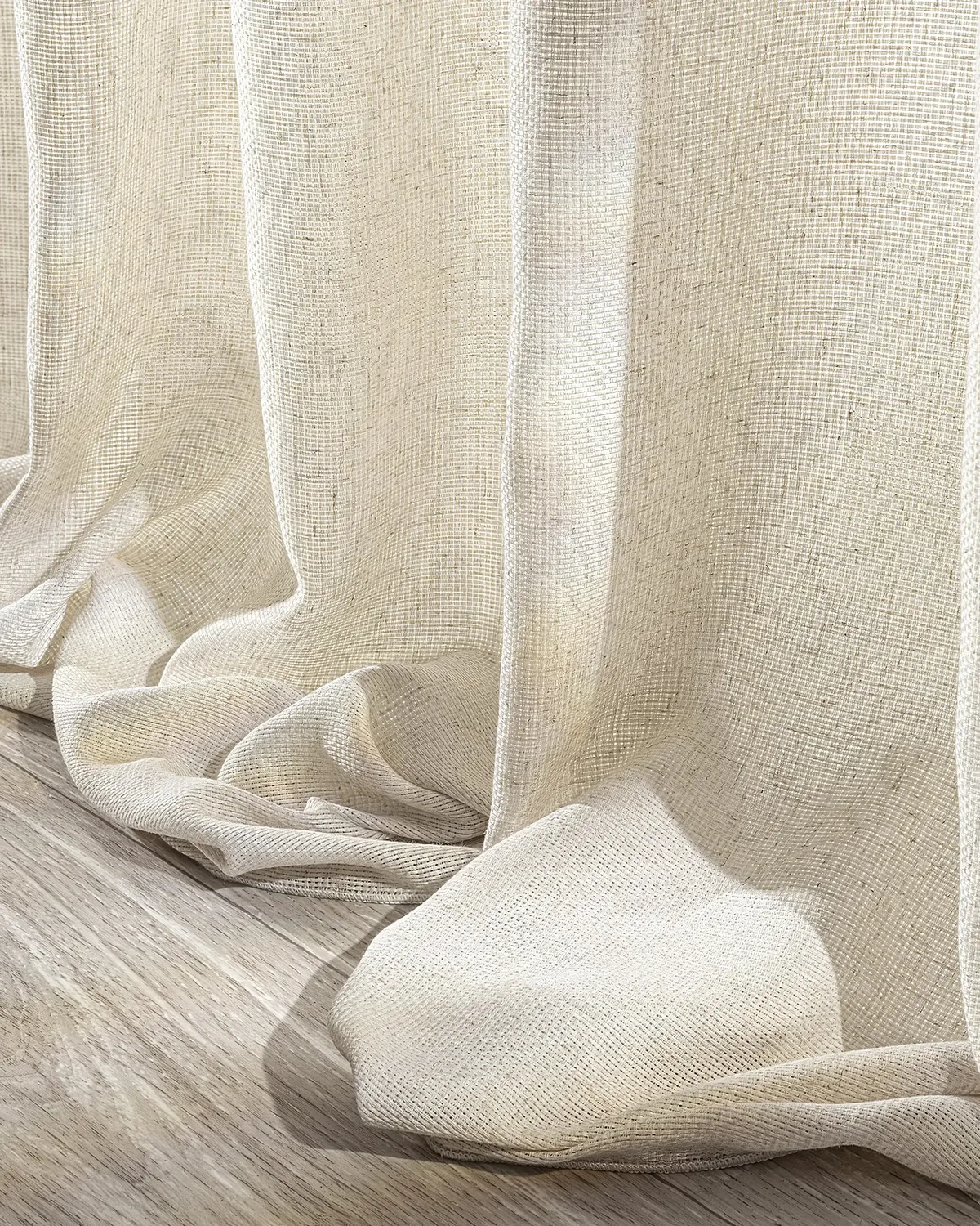 Vorhang mit Tunnel und Köpfchen Farbe beige Stoff halbtransparent, strukturiert van Dekoria – productfoto