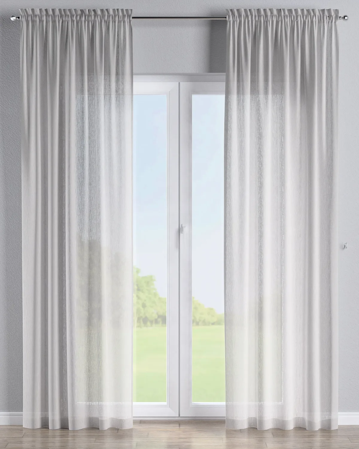 Vorhang mit Tunnel und Köpfchen Farbe beige Stoff halbtransparent, strukturiert de Dekoria – photo du produit