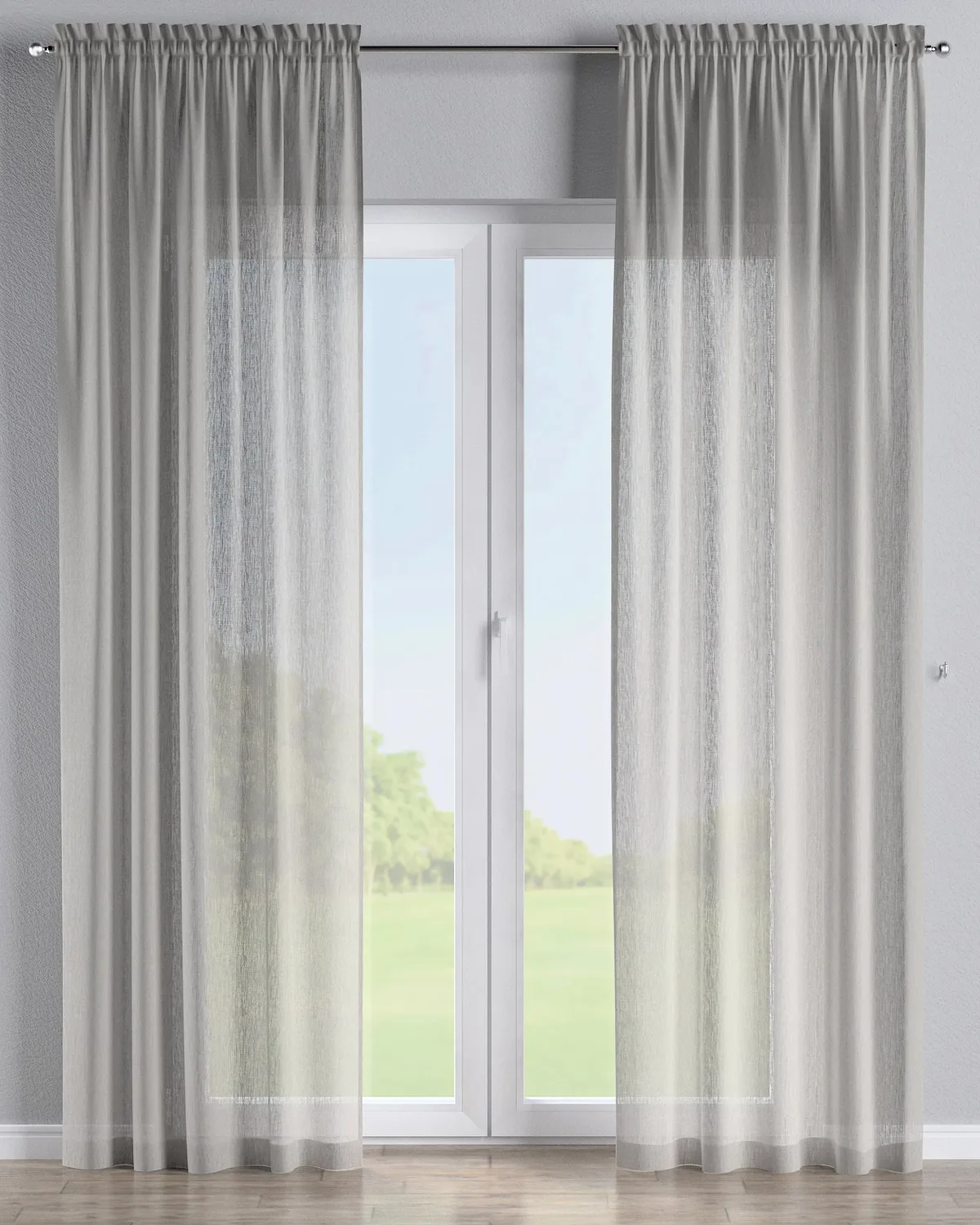 Vorhang mit Tunnel und Köpfchen Farbe beige Stoff halbtransparent, strukturiert by Dekoria – product photo
