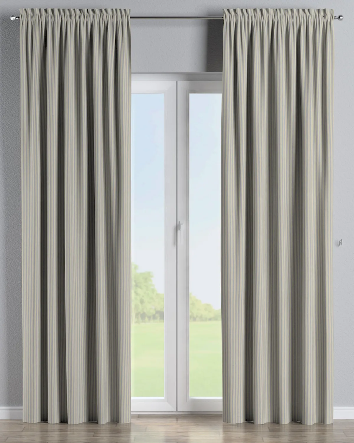Vorhang mit Tunnel und Köpfchen Farbe beige Stoff outdoor, strukturiert, gemustert de Dekoria – photo du produit