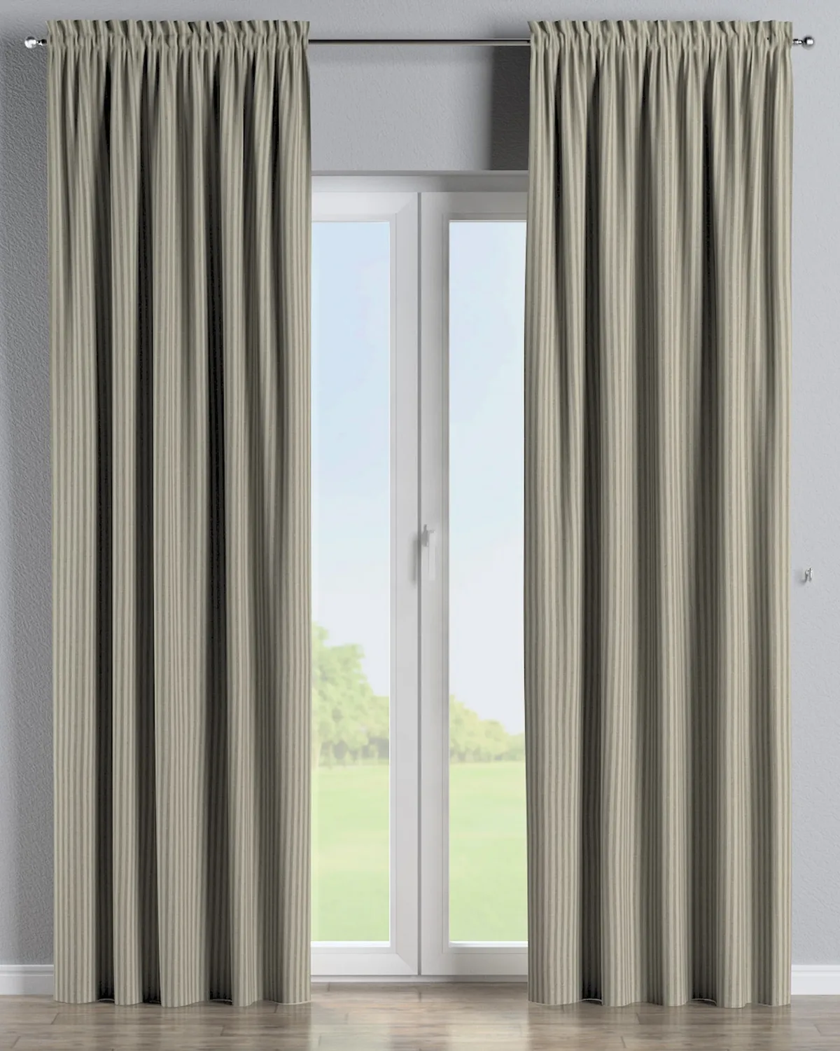 Vorhang mit Tunnel und Köpfchen Farbe beige Stoff outdoor, strukturiert, gemustert de Dekoria – photo du produit