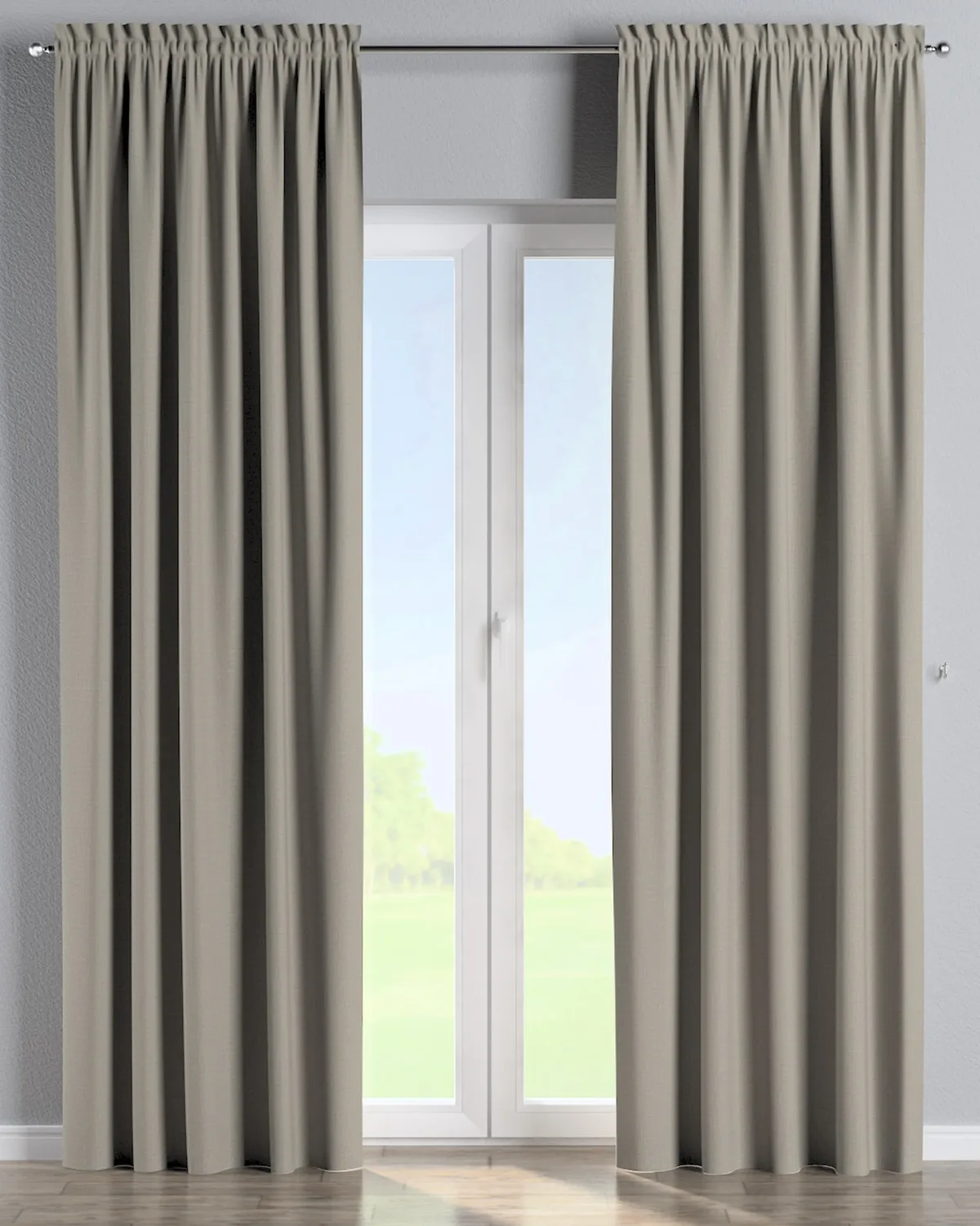 Vorhang mit Tunnel und Köpfchen Farbe beige Stoff strukturiert, verdunkelnd de Dekoria – photo du produit