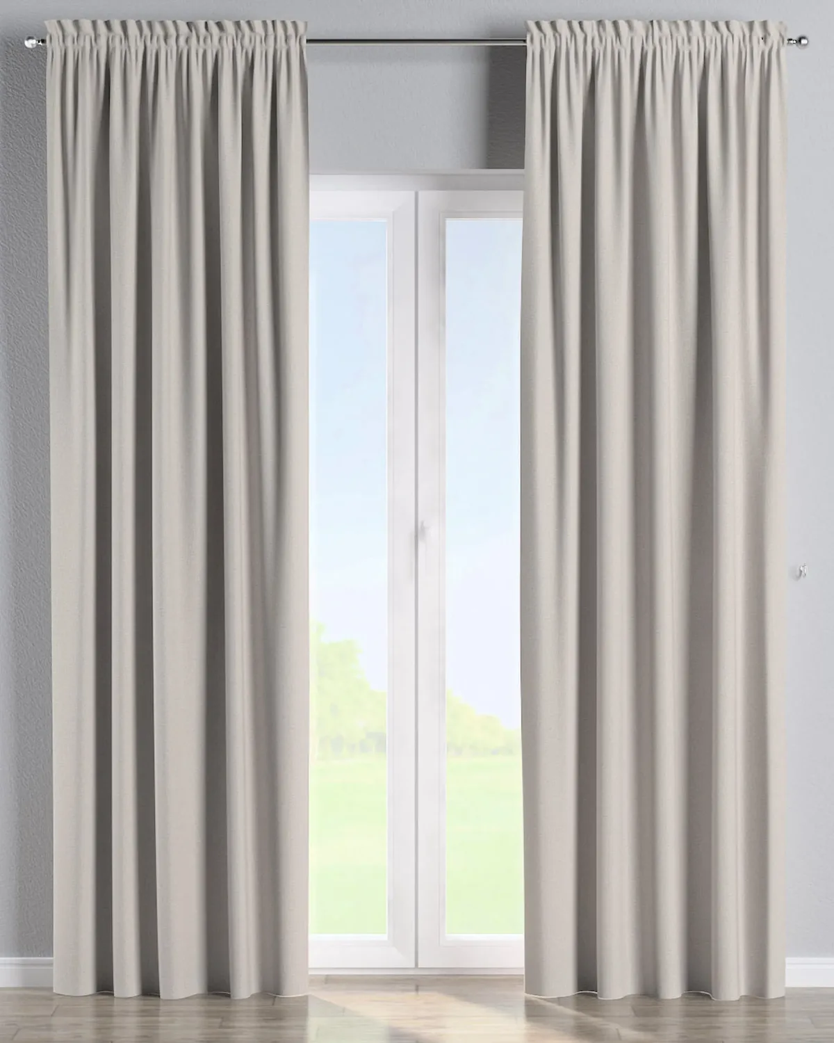 Vorhang mit Tunnel und Köpfchen Farbe beige Stoff strukturiert, verdunkelnd de Dekoria – photo du produit