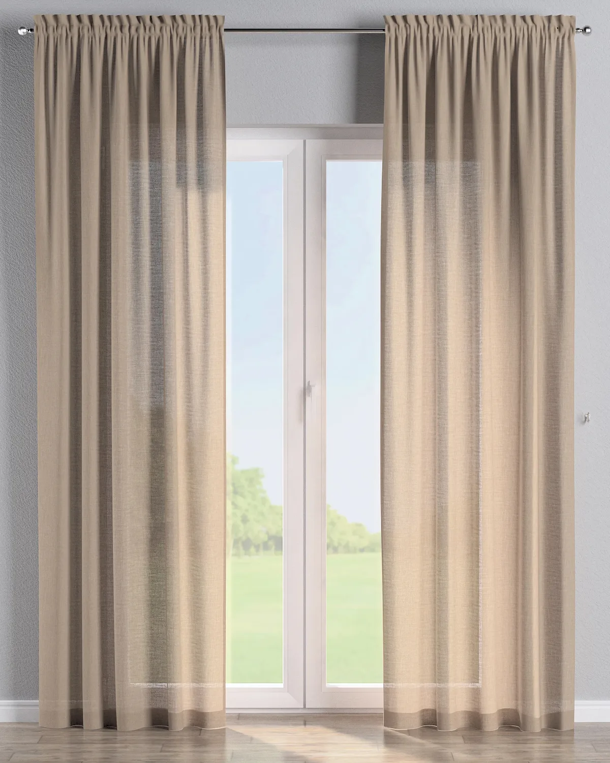 Vorhang mit Tunnel und Köpfchen Farbe beige Stoff strukturiert de Dekoria – photo du produit