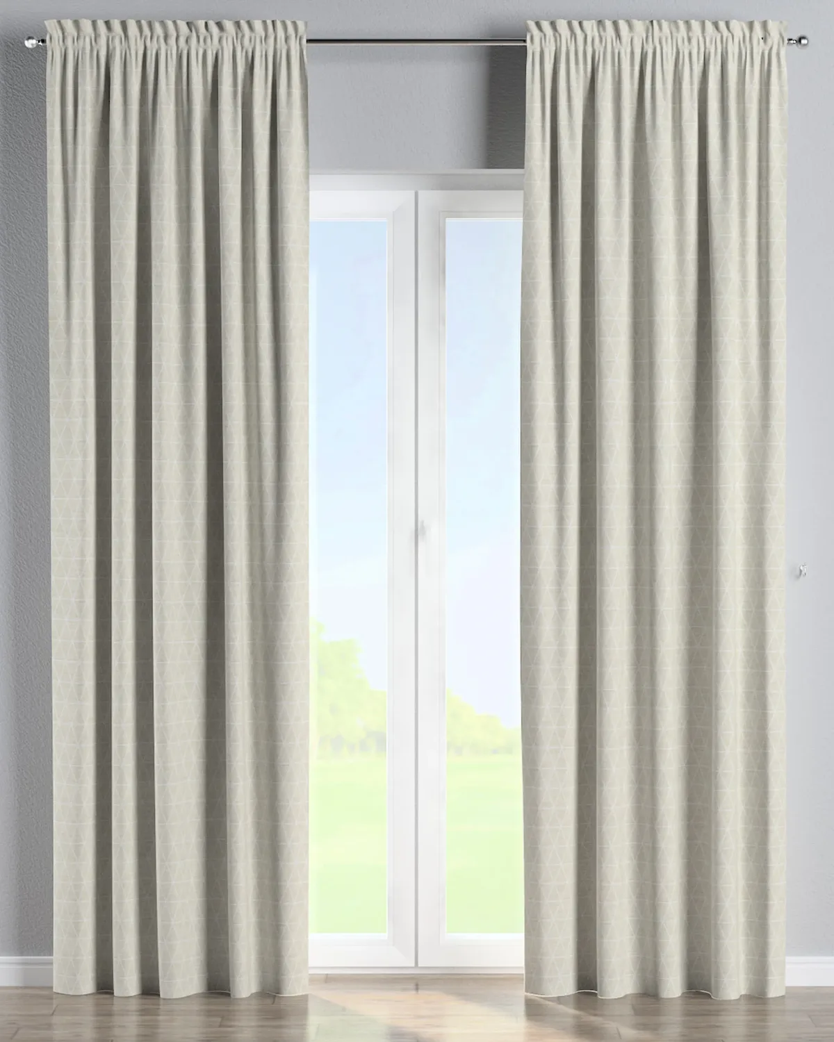 Vorhang mit Tunnel und Köpfchen Farbe beige Stoff strukturiert, gemustert de Dekoria – photo du produit