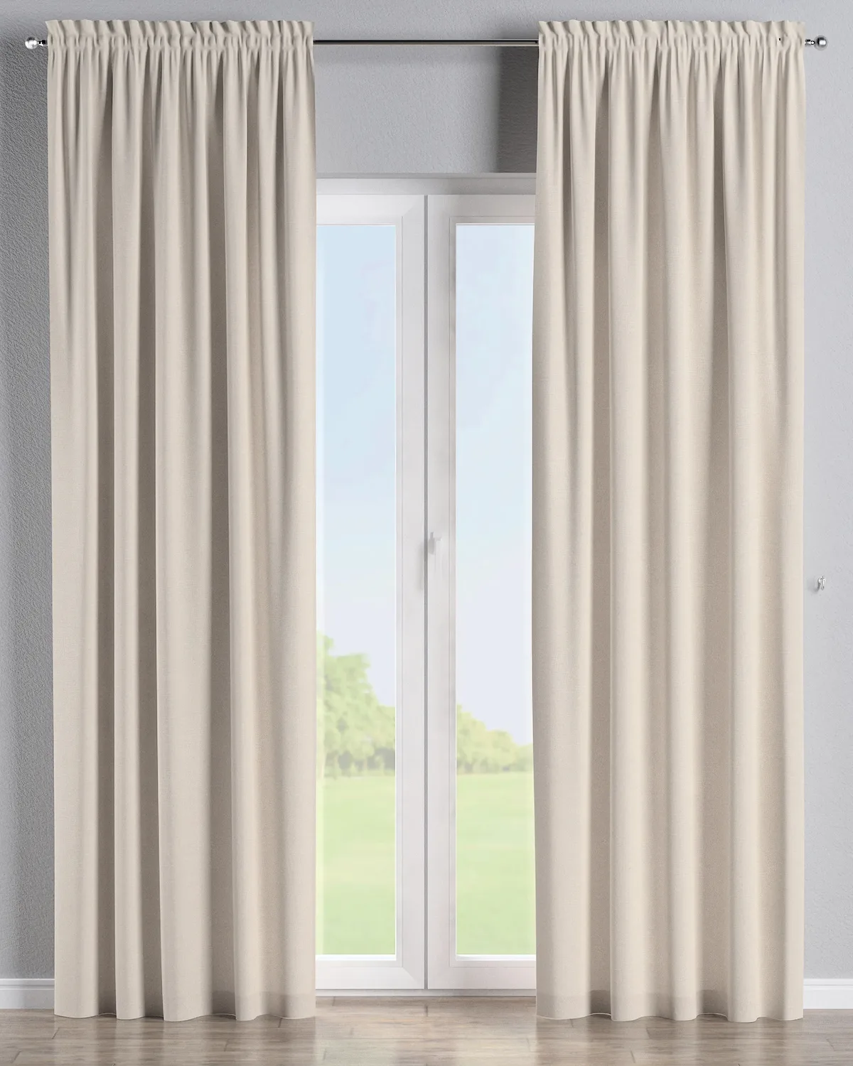 Vorhang mit Tunnel und Köpfchen Farbe beige Stoff strukturiert by Dekoria – product photo