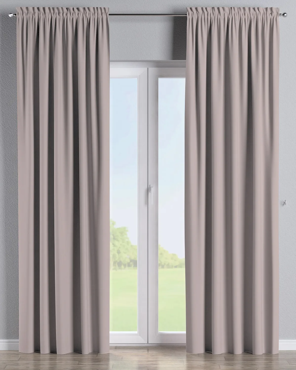 Vorhang mit Tunnel und Köpfchen Farbe beige Stoff verdunkelnd de Dekoria – photo du produit