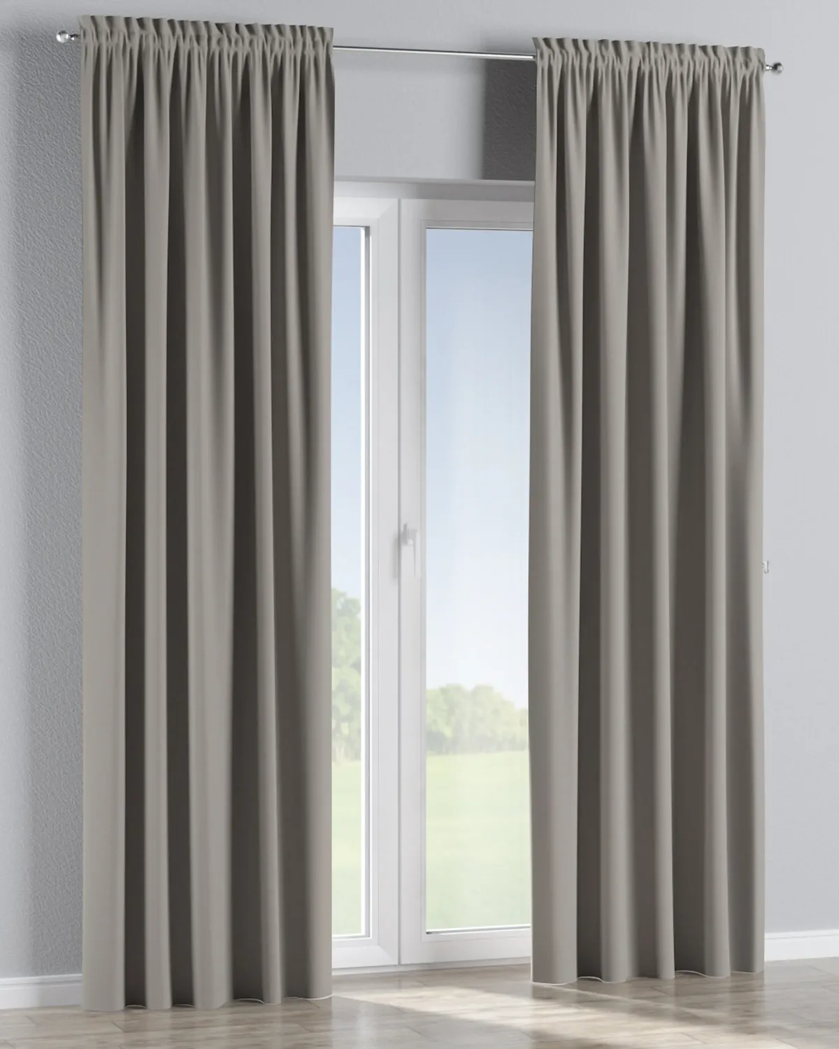 Vorhang mit Tunnel und Köpfchen Farbe beige Stoff verdunkelnd de Dekoria – photo du produit