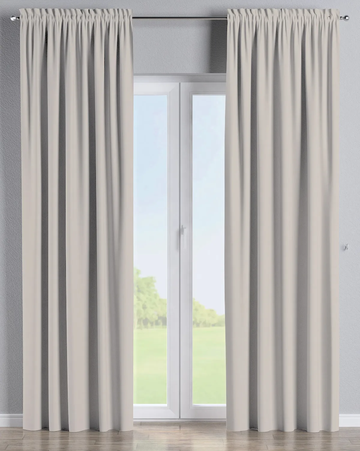 Vorhang mit Tunnel und Köpfchen Farbe beige Stoff verdunkelnd de Dekoria – photo du produit