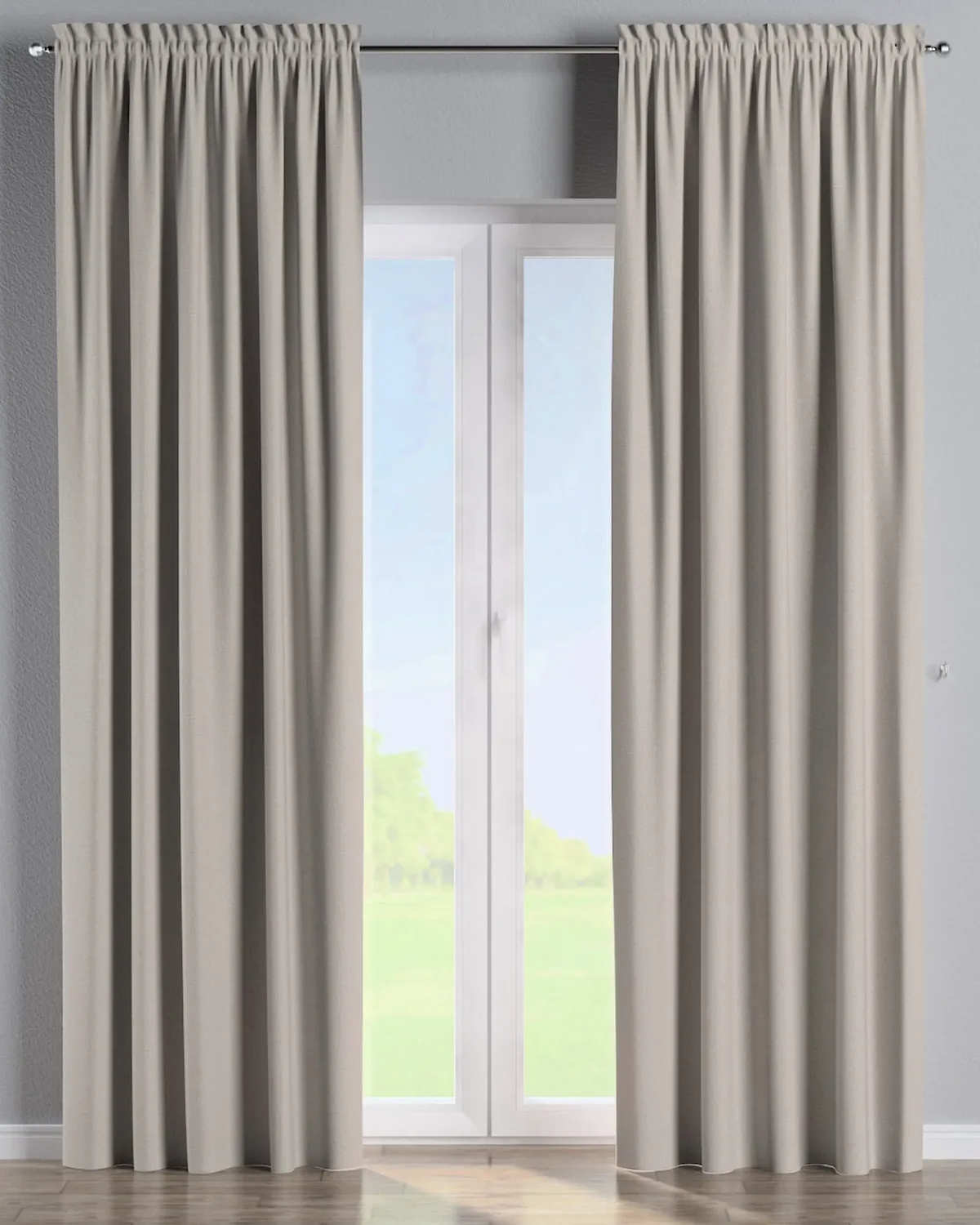 Vorhang mit Tunnel und Köpfchen Farbe beige Stoff verdunkelnd de Dekoria – photo du produit