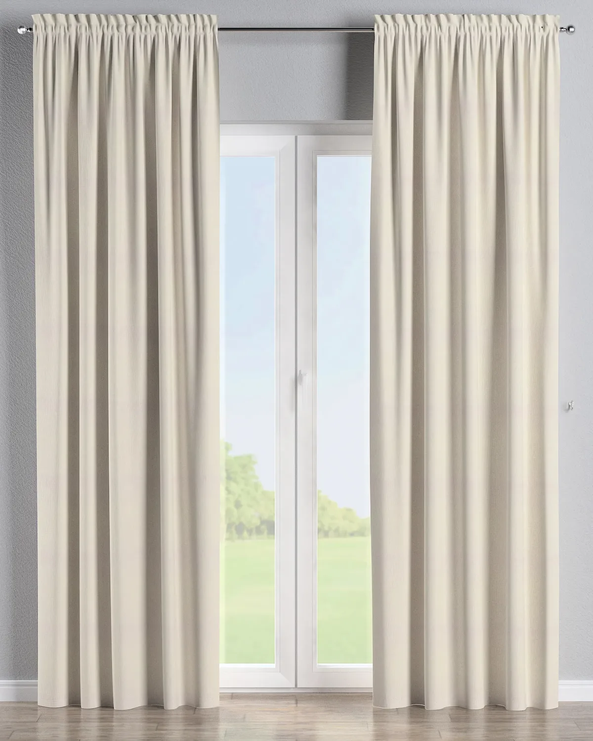 Vorhang mit Tunnel und Köpfchen Farbe beige Stoff verdunkelnd de Dekoria – photo du produit