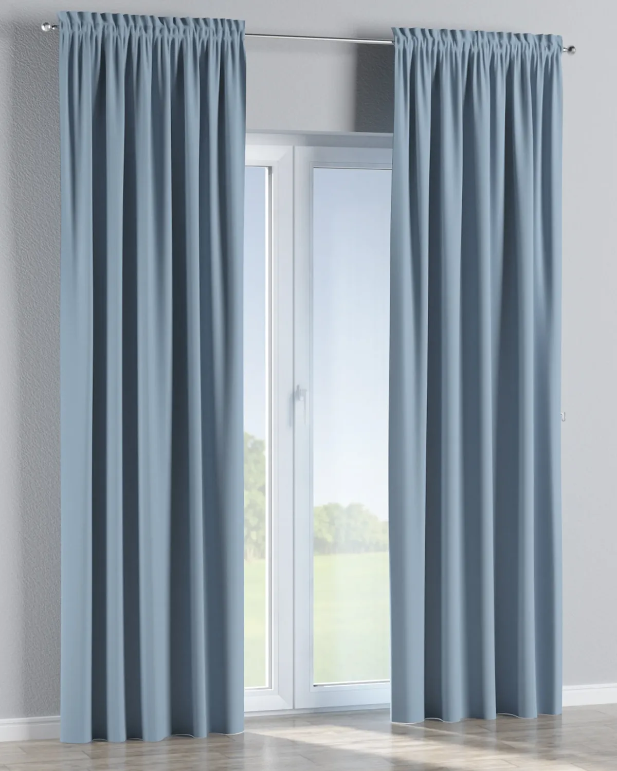 Vorhang mit Tunnel und Köpfchen Farbe blau Stoff verdunkelnd de Dekoria – photo du produit