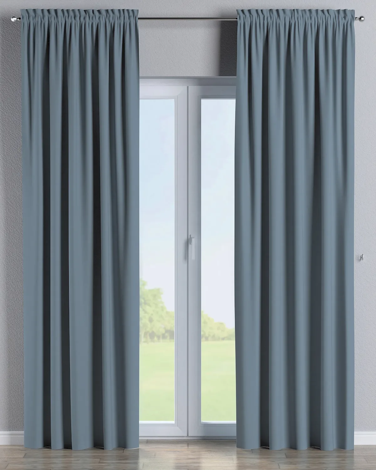 Vorhang mit Tunnel und Köpfchen Farbe blau Stoff verdunkelnd de Dekoria – photo du produit