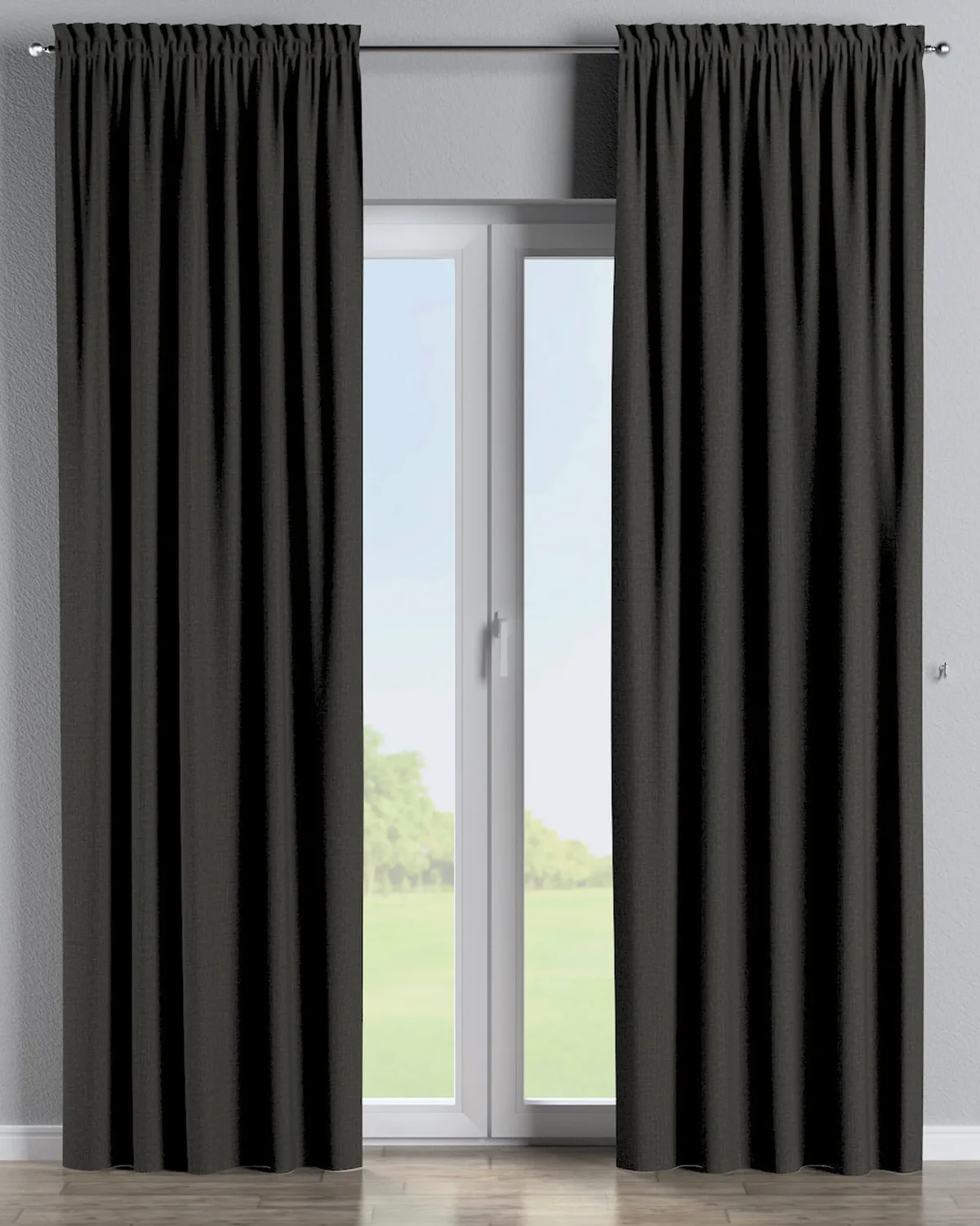 Vorhang mit Tunnel und Köpfchen Farbe braun Stoff outdoor, strukturiert de Dekoria – photo du produit