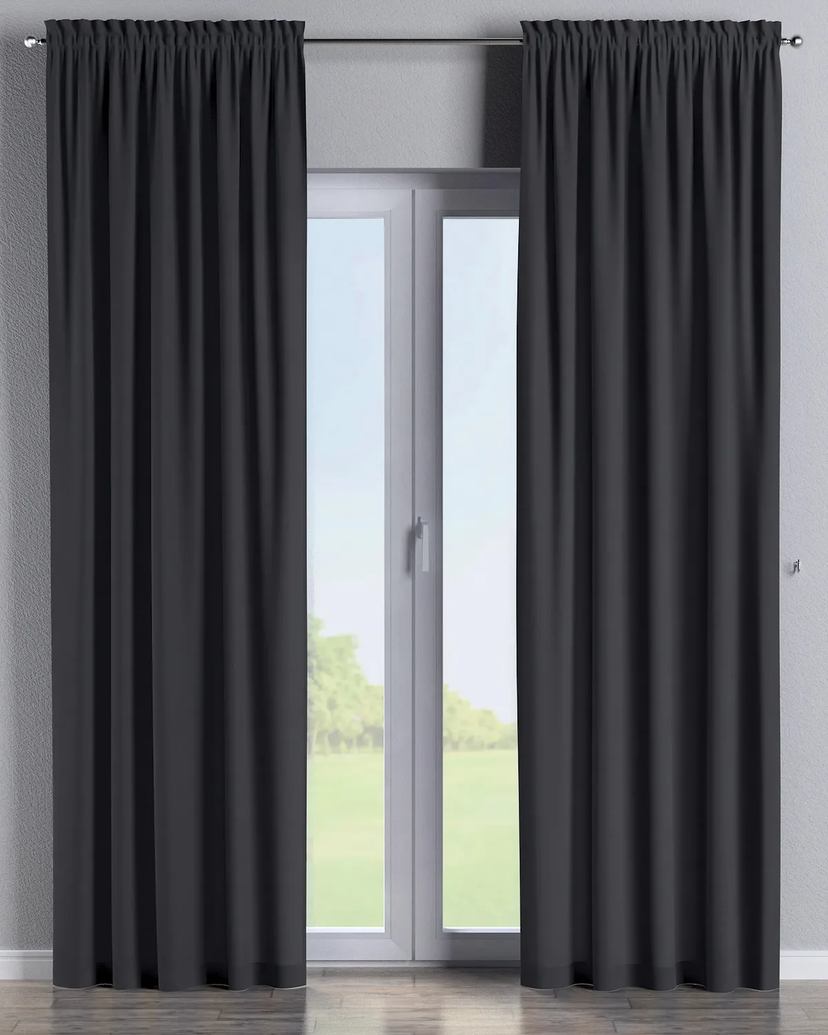 Vorhang mit Tunnel und Köpfchen Farbe schwarz by Dekoria – product photo