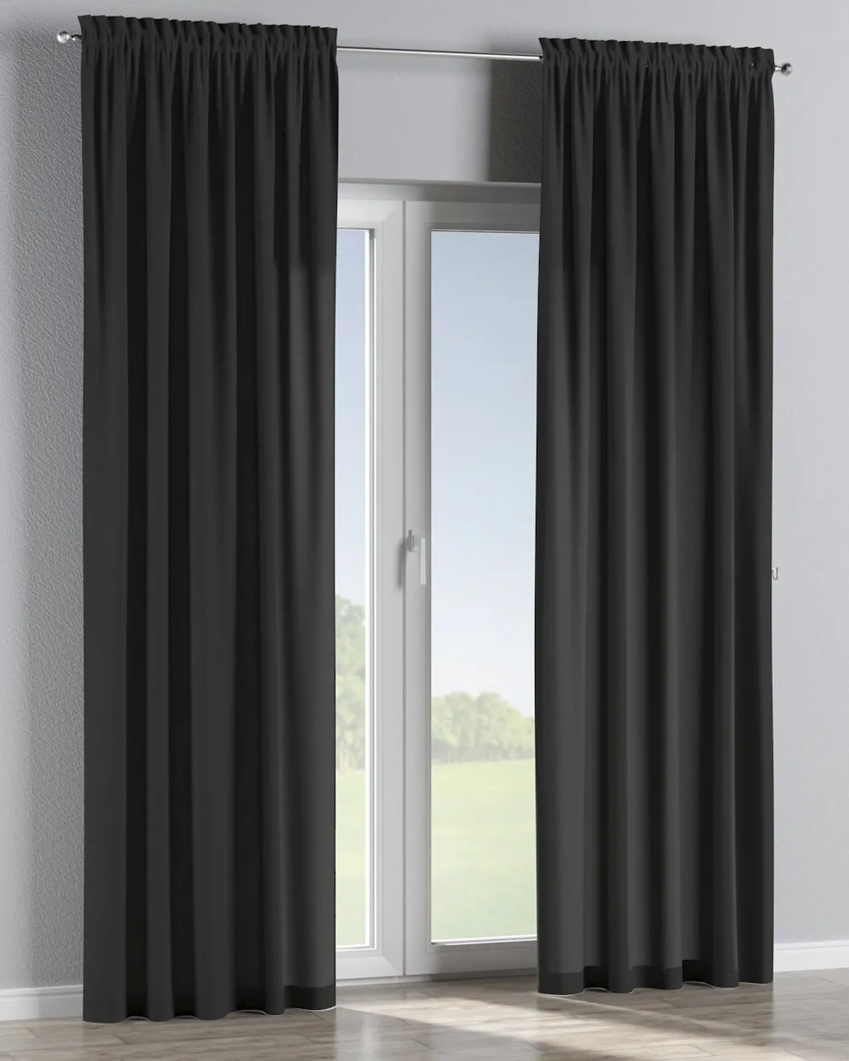 Vorhang mit Tunnel und Köpfchen Farbe schwarz de Dekoria – photo du produit