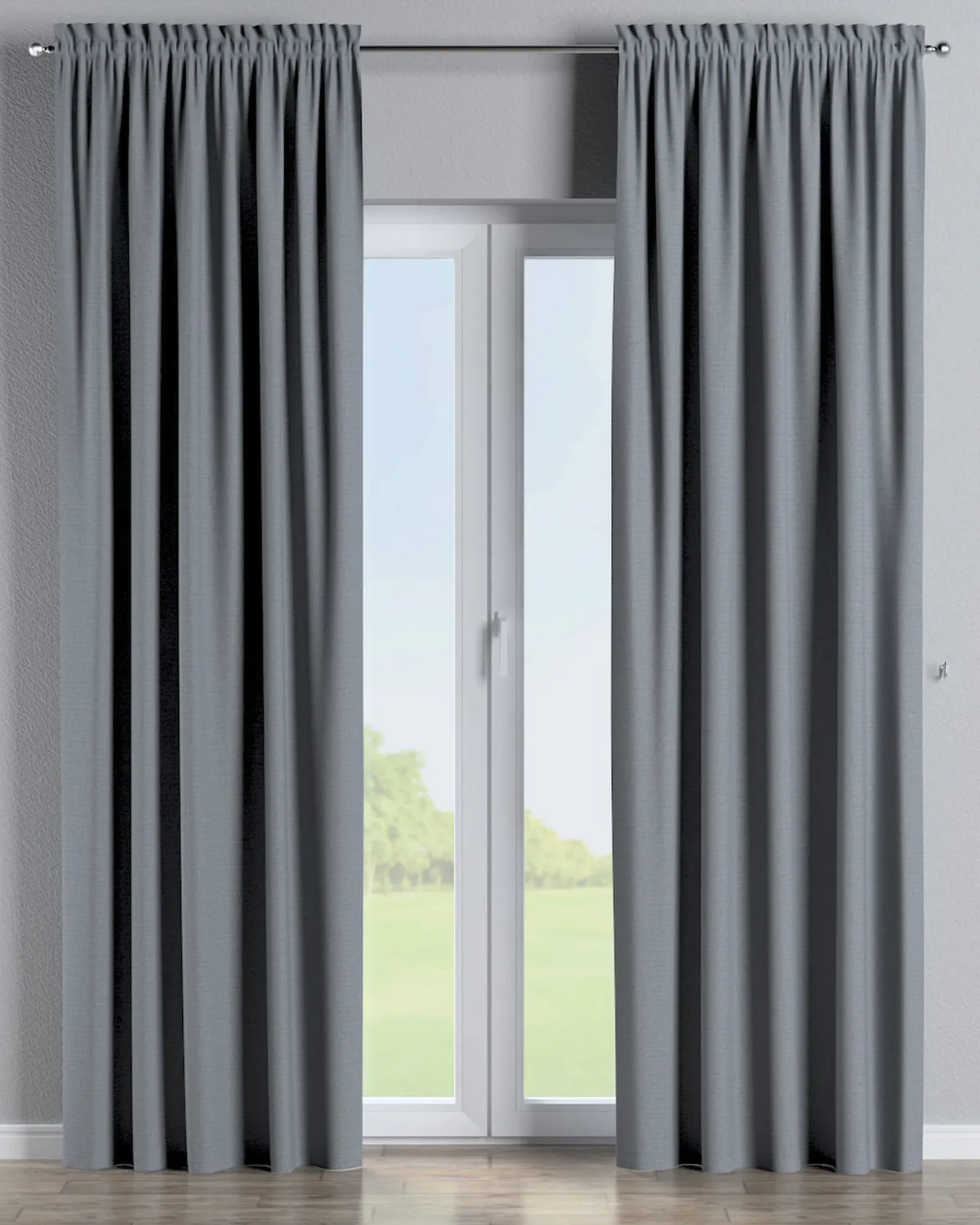 Vorhang mit Tunnel und Köpfchen Farbe schwarz Stoff outdoor, strukturiert de Dekoria – photo du produit